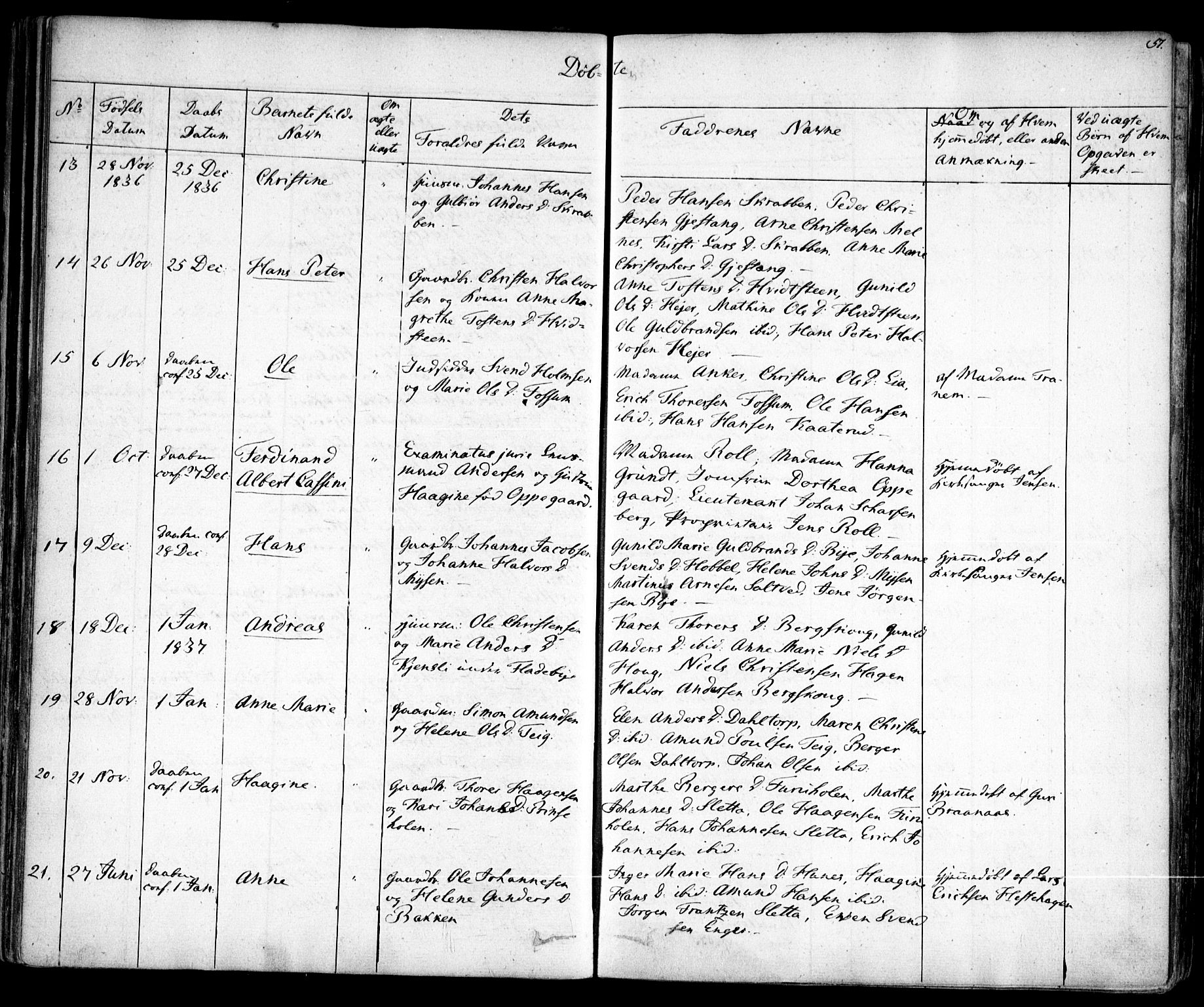Enebakk prestekontor Kirkebøker, SAO/A-10171c/F/Fa/L0009: Parish register (official) no. I 9, 1832-1861, p. 57