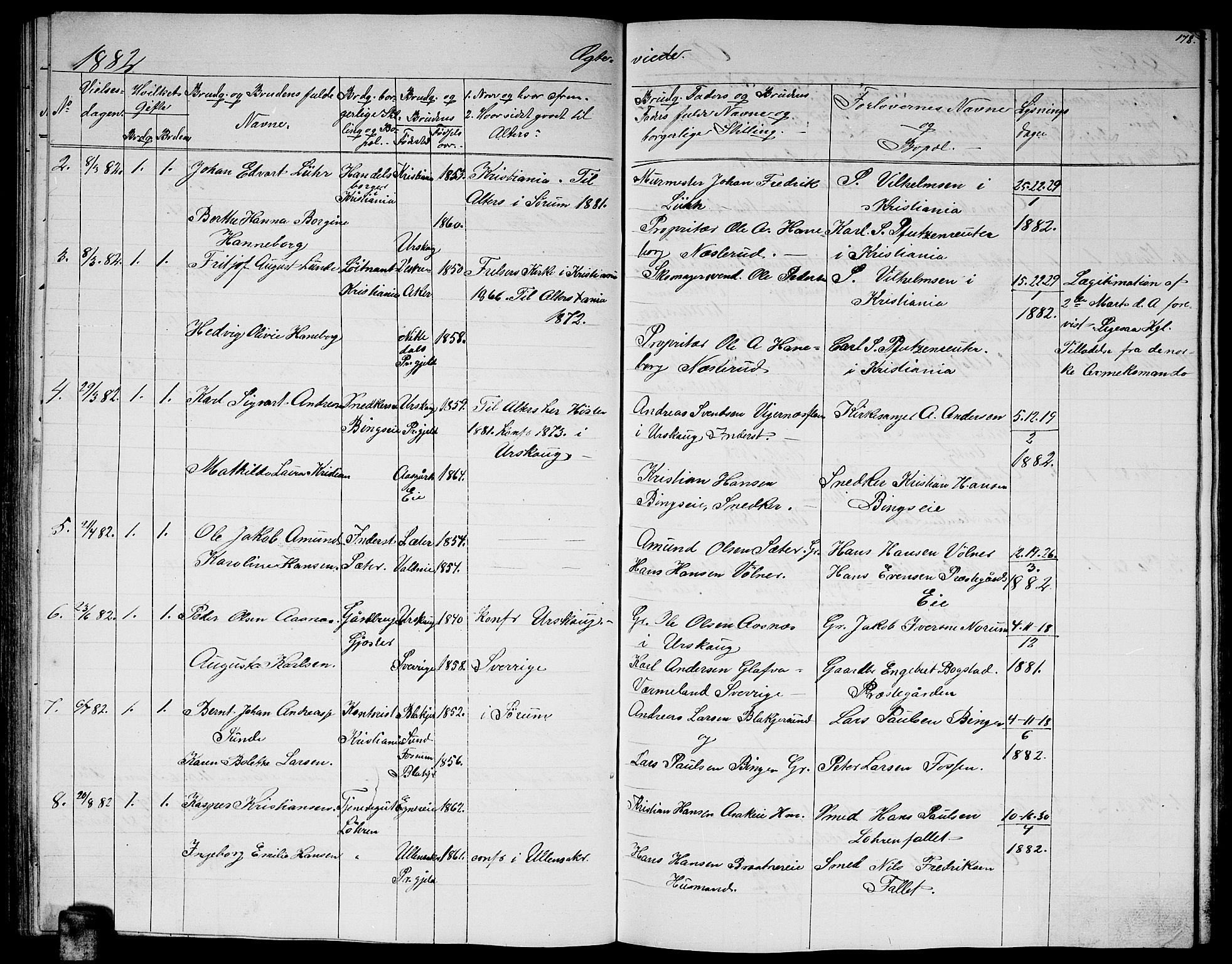 Sørum prestekontor Kirkebøker, SAO/A-10303/G/Ga/L0004: Parish register (copy) no. I 4, 1864-1885, p. 178