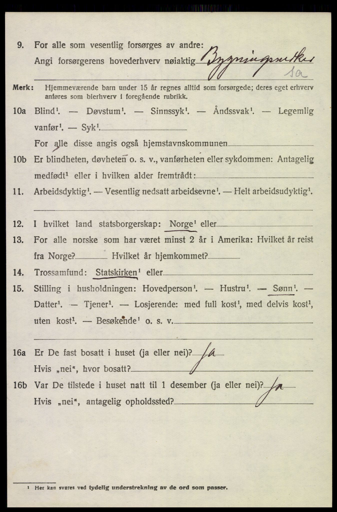 SAH, 1920 census for Vinger, 1920, p. 5431