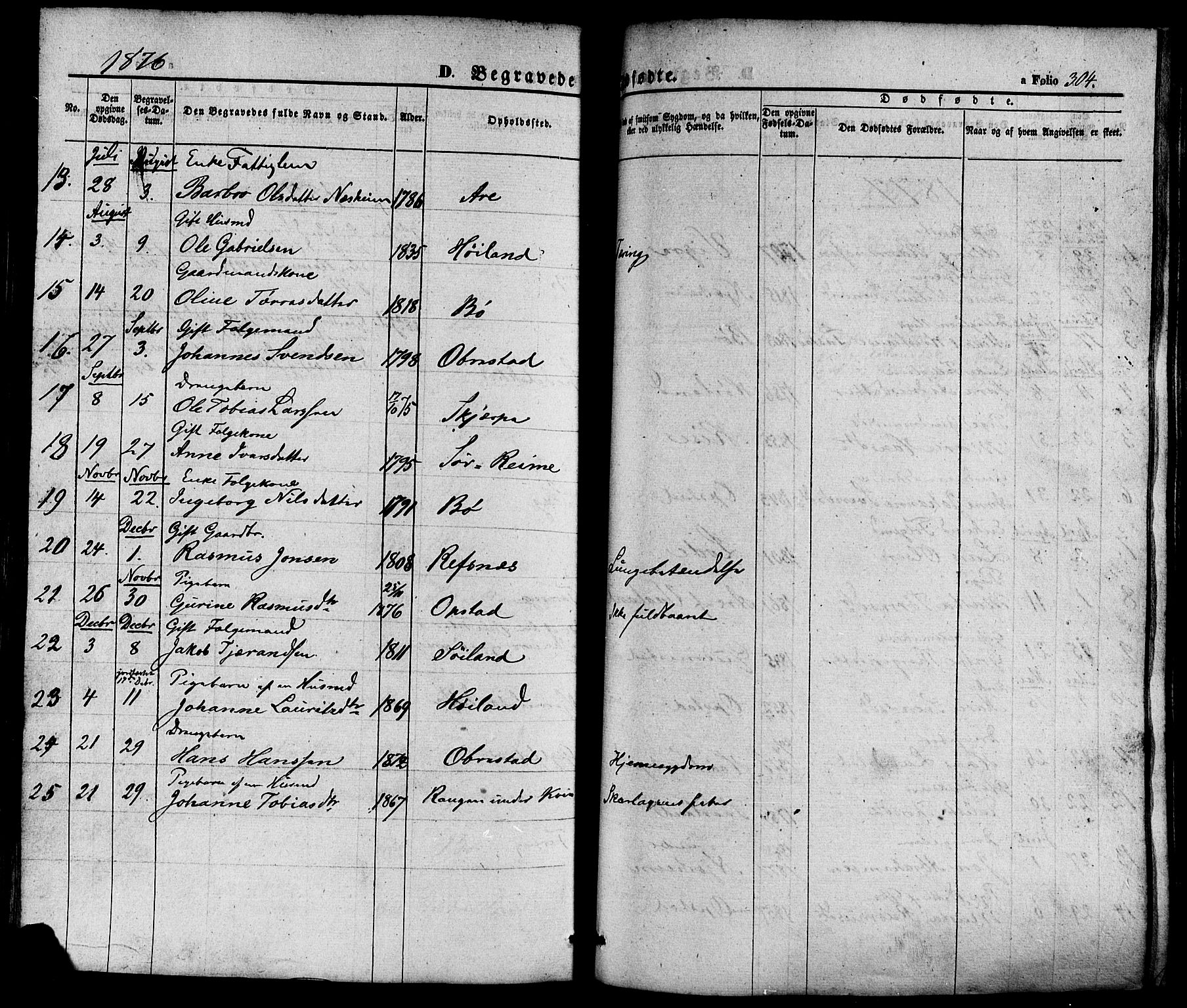 Hå sokneprestkontor, SAST/A-101801/001/30BA/L0008: Parish register (official) no. A 7, 1853-1878, p. 304