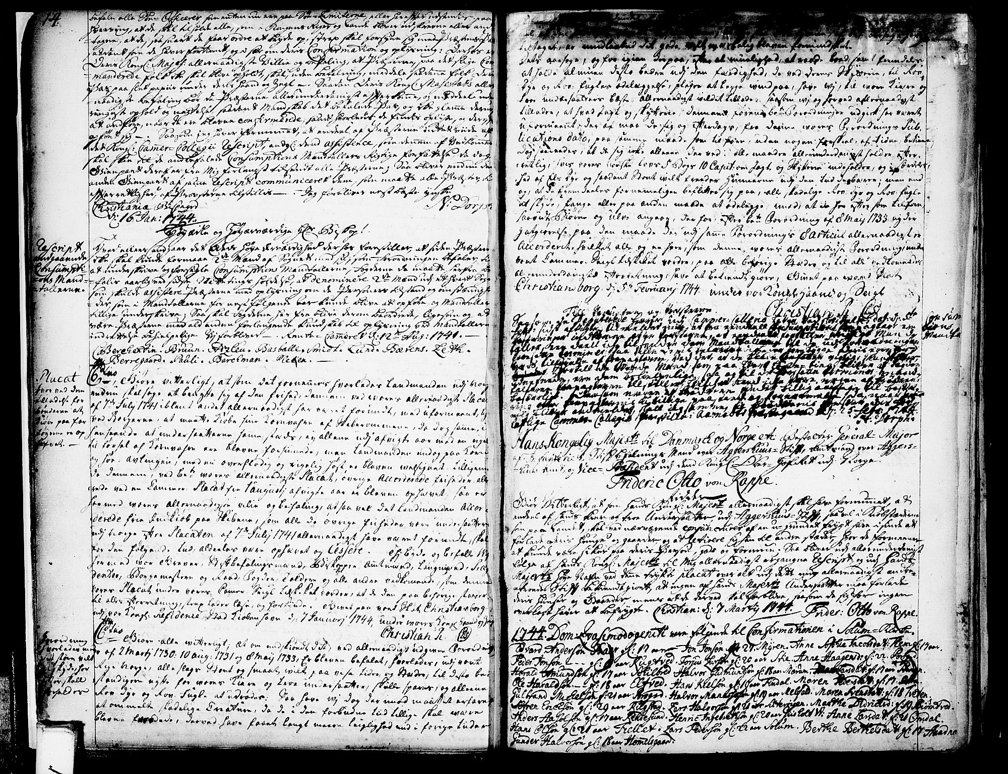 Solum sokneprestkontor, SAKO/A-305/A/Aa/L0002: Other parish register no. 2, 1743-1791, p. 14-15
