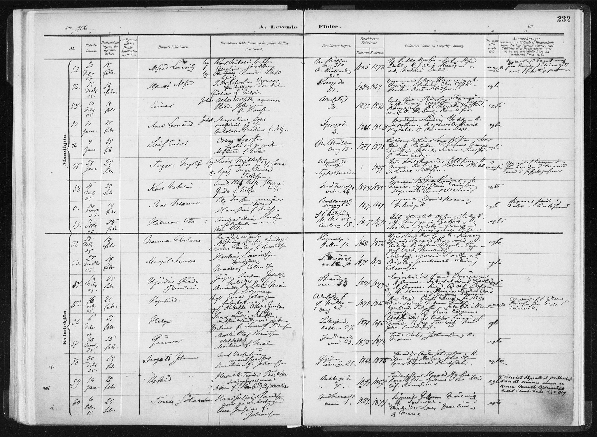 Ministerialprotokoller, klokkerbøker og fødselsregistre - Sør-Trøndelag, AV/SAT-A-1456/604/L0199: Parish register (official) no. 604A20I, 1901-1906, p. 232