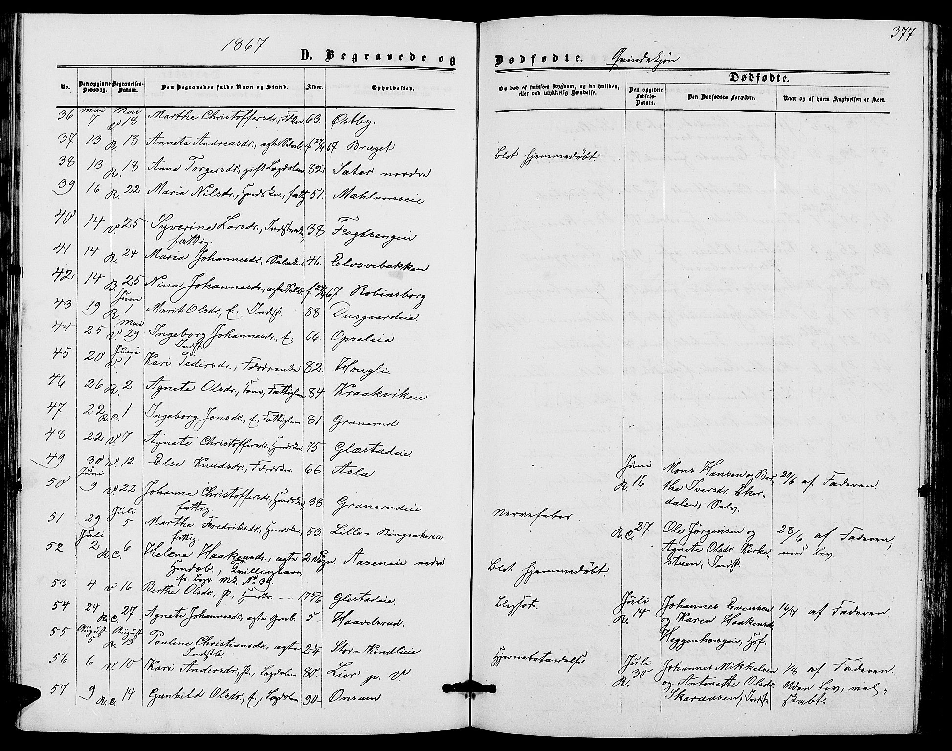 Ringsaker prestekontor, AV/SAH-PREST-014/L/La/L0007: Parish register (copy) no. 7, 1861-1869, p. 377