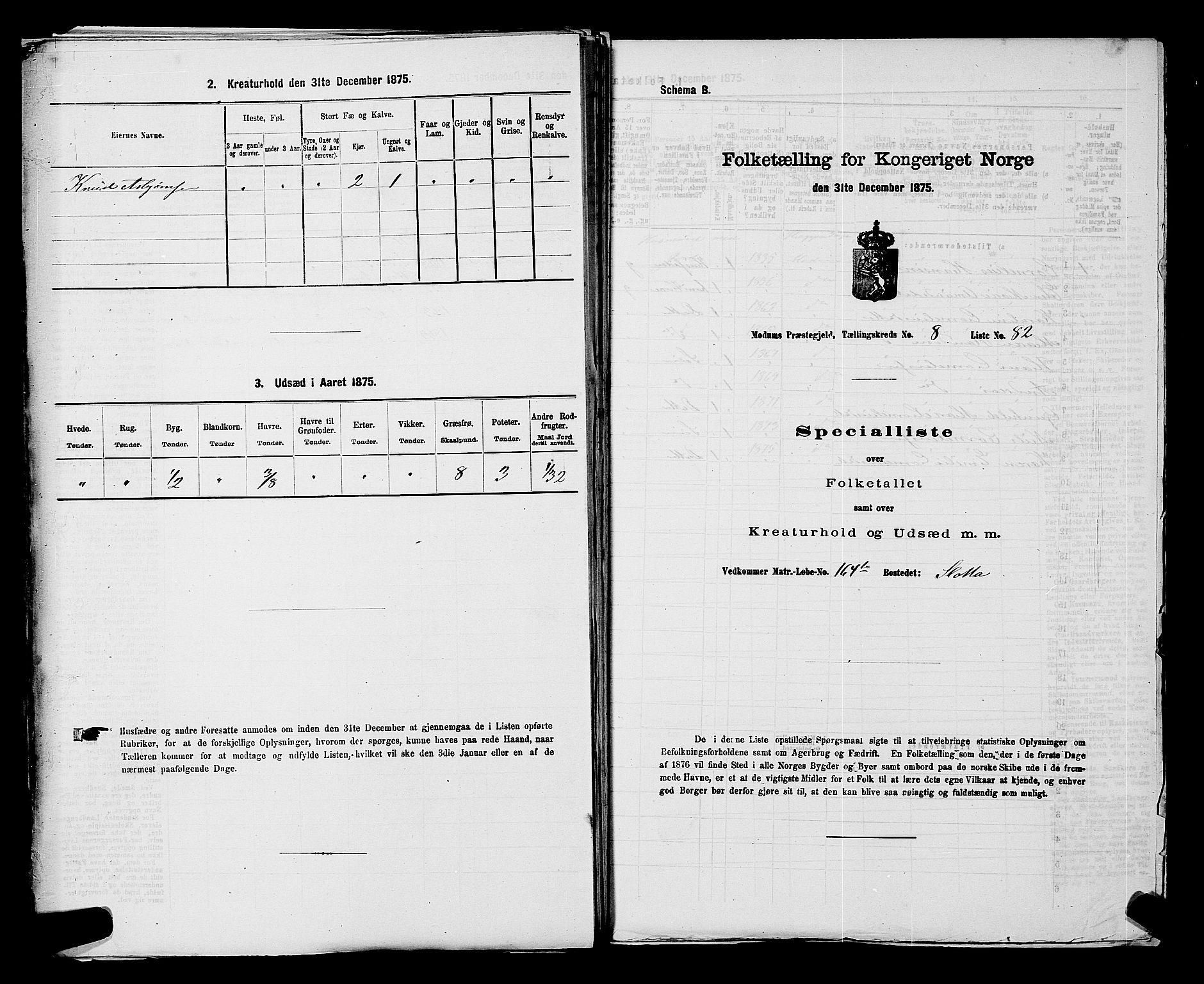 SAKO, 1875 census for 0623P Modum, 1875, p. 1034