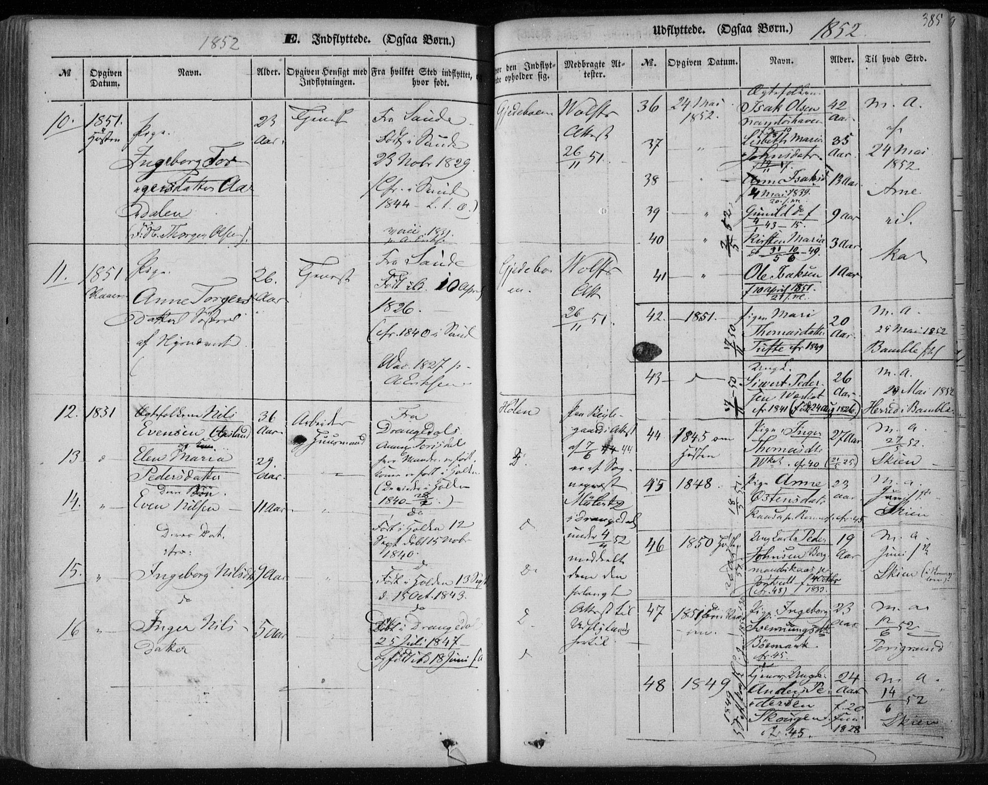 Holla kirkebøker, AV/SAKO-A-272/F/Fa/L0005: Parish register (official) no. 5, 1849-1860, p. 385