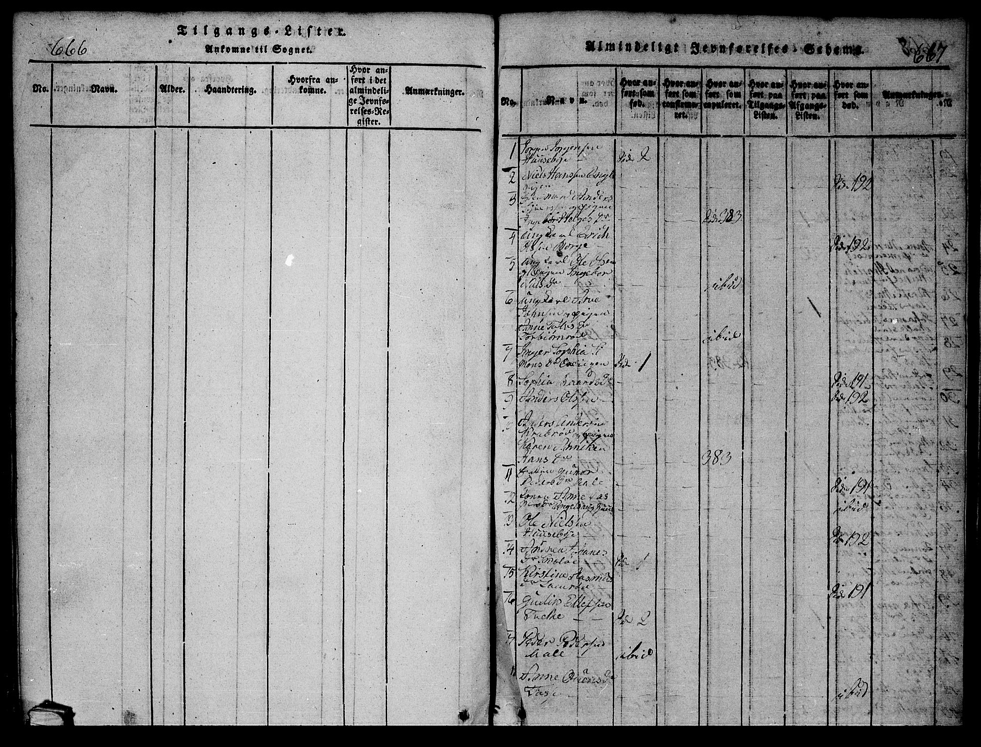 Onsøy prestekontor Kirkebøker, SAO/A-10914/G/Ga/L0001: Parish register (copy) no. I 1, 1814-1840, p. 666-667