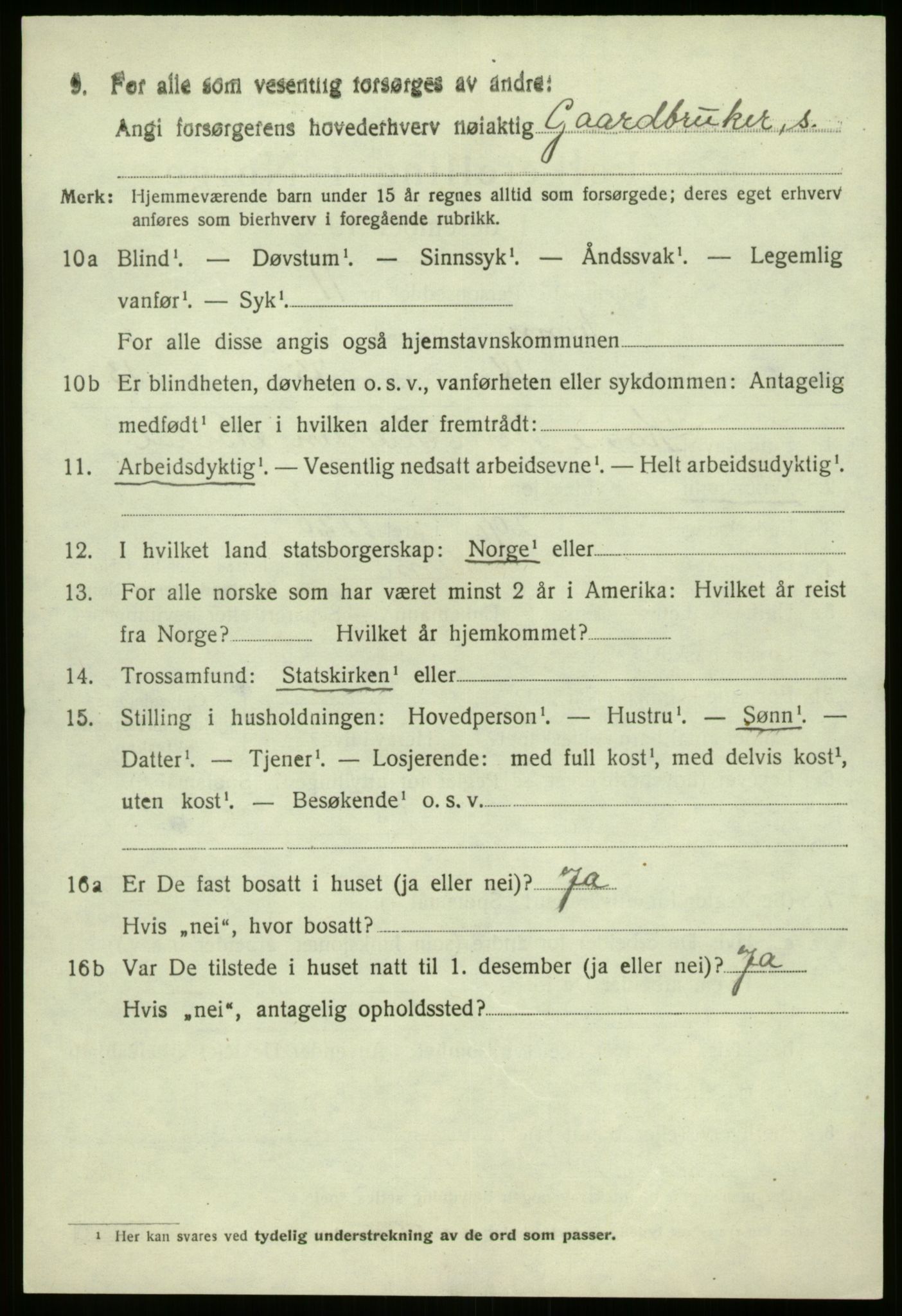 SAB, 1920 census for Kinn, 1920, p. 9142