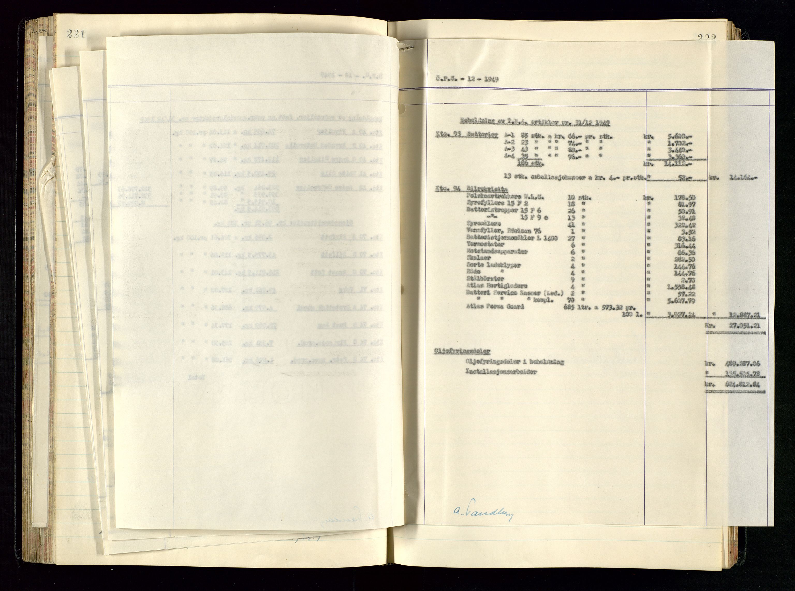 PA 1534 - Østlandske Petroleumscompagni A/S, AV/SAST-A-101954/A/Aa/L0005/0001: Direksjonsprotokoller / Den Administrerende Direksjon alle selskaper (referatprotokoll), 1943-1958