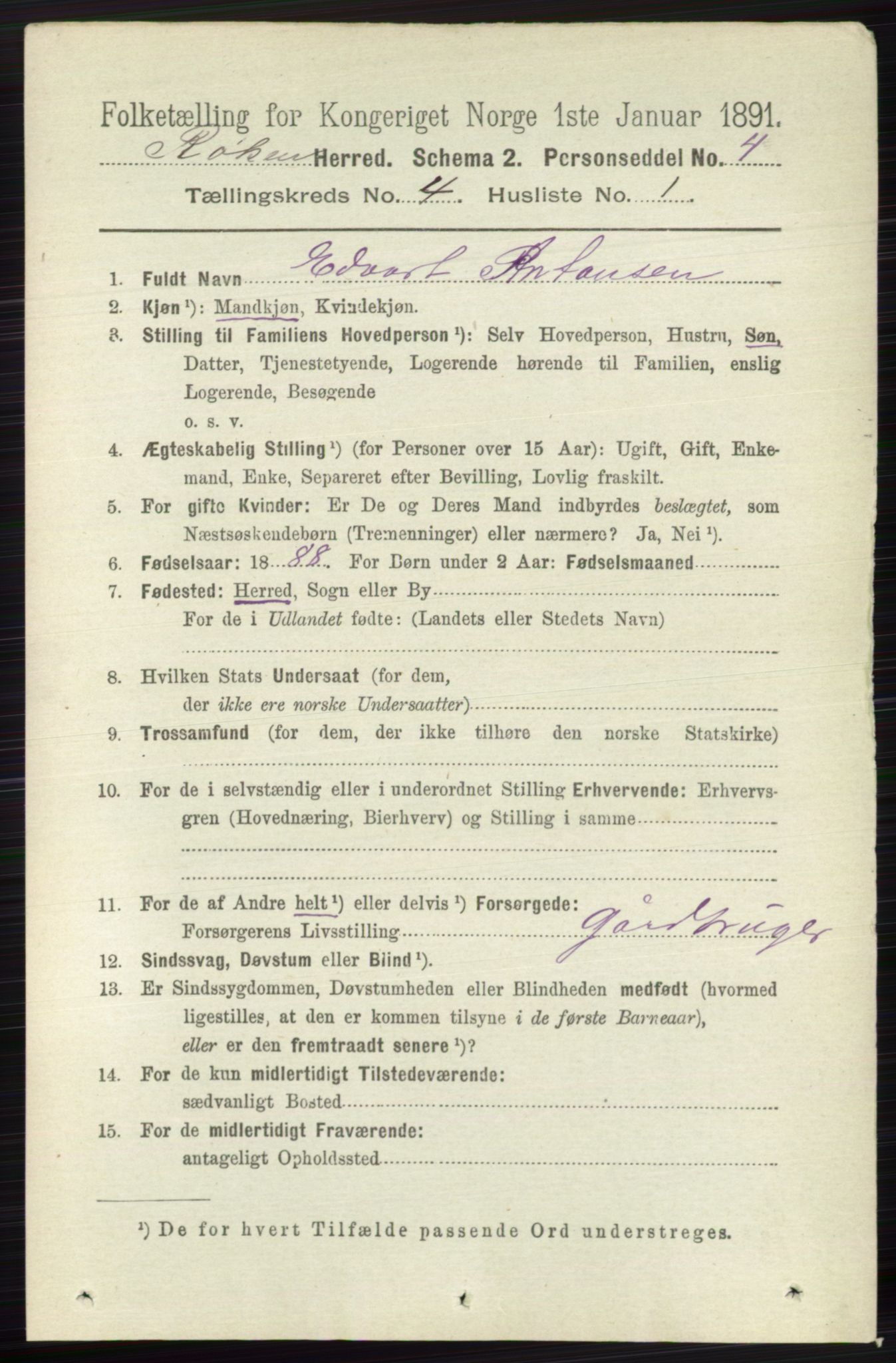 RA, 1891 census for 0627 Røyken, 1891, p. 1860