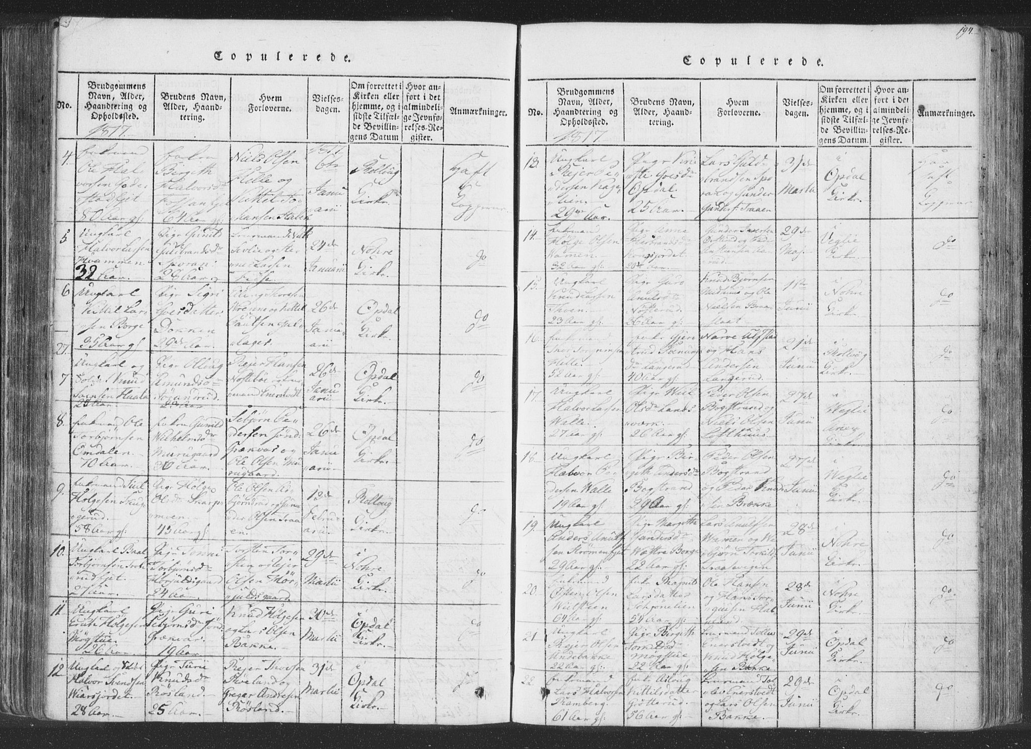 Rollag kirkebøker, AV/SAKO-A-240/F/Fa/L0006: Parish register (official) no. I 6, 1814-1828, p. 194