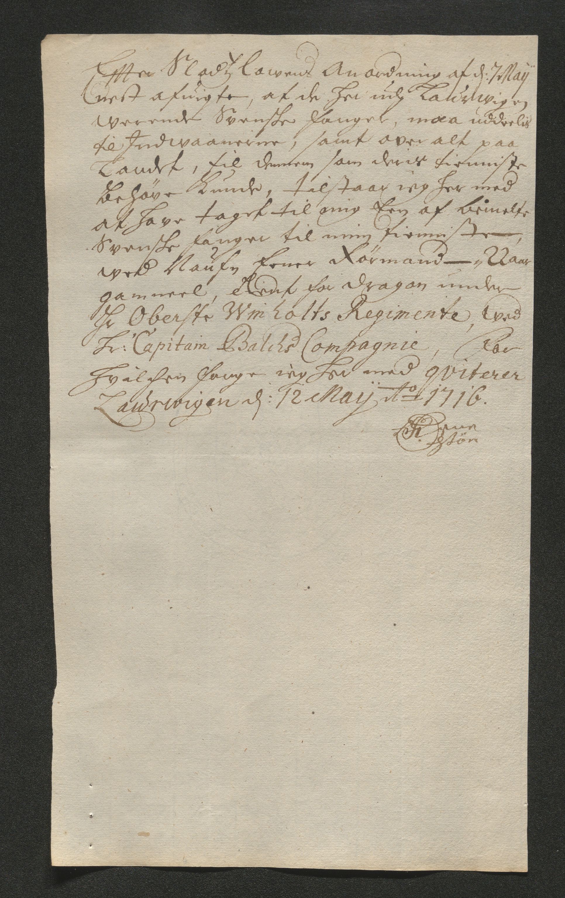 Larvik grevskap, AV/SAKO-A-1056/F/Ff/Ffb/L0018/0001: Brev / Spesielle saker, 1716-1748, p. 114