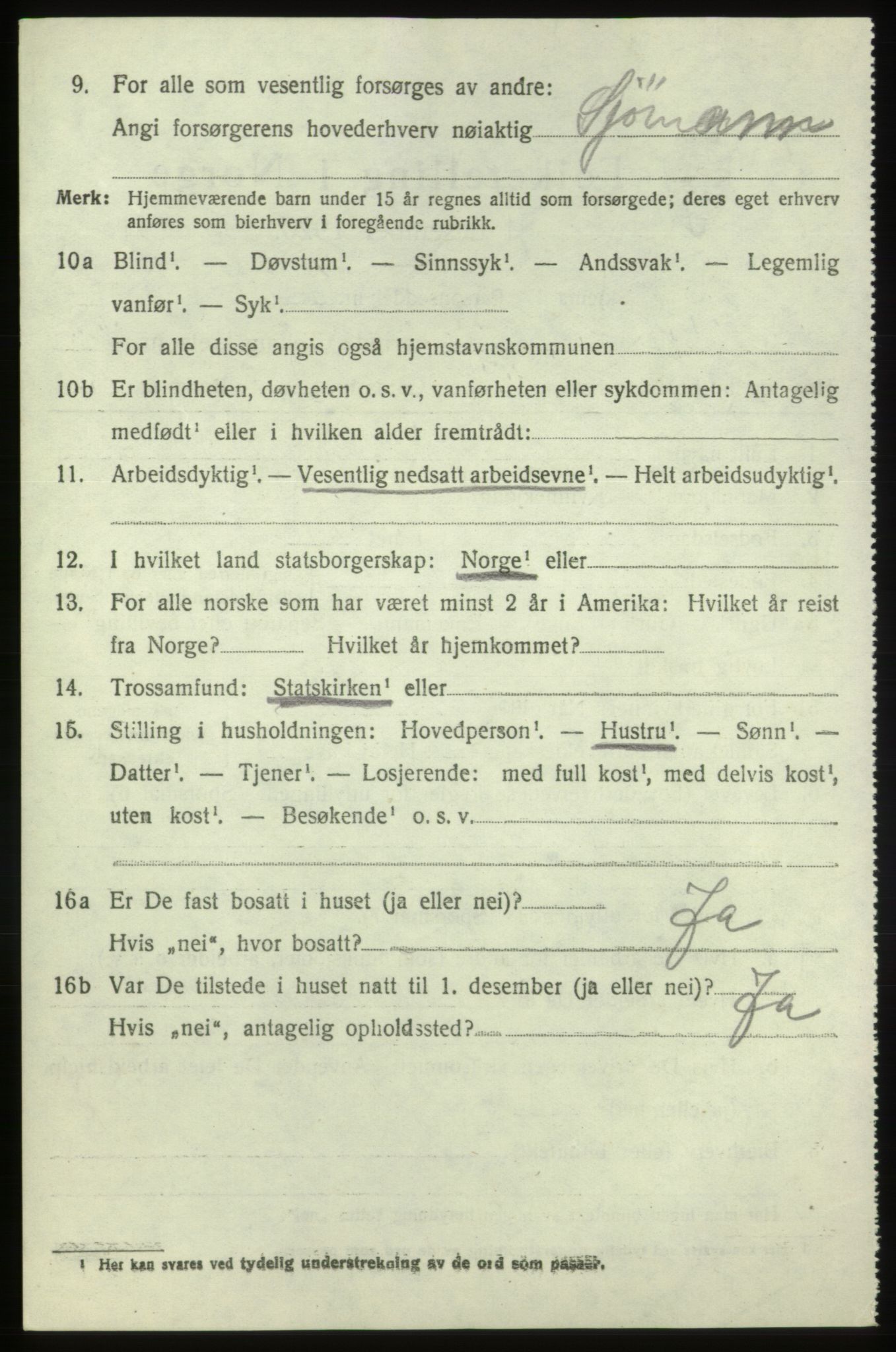 SAB, 1920 census for Moster, 1920, p. 2550