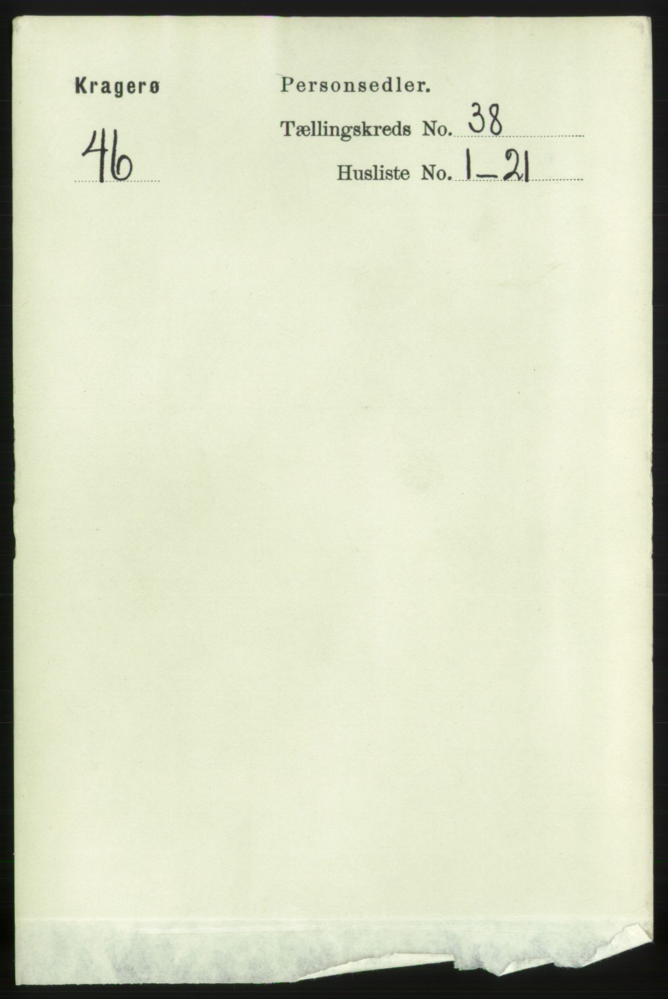 RA, 1891 census for 0801 Kragerø, 1891, p. 7123