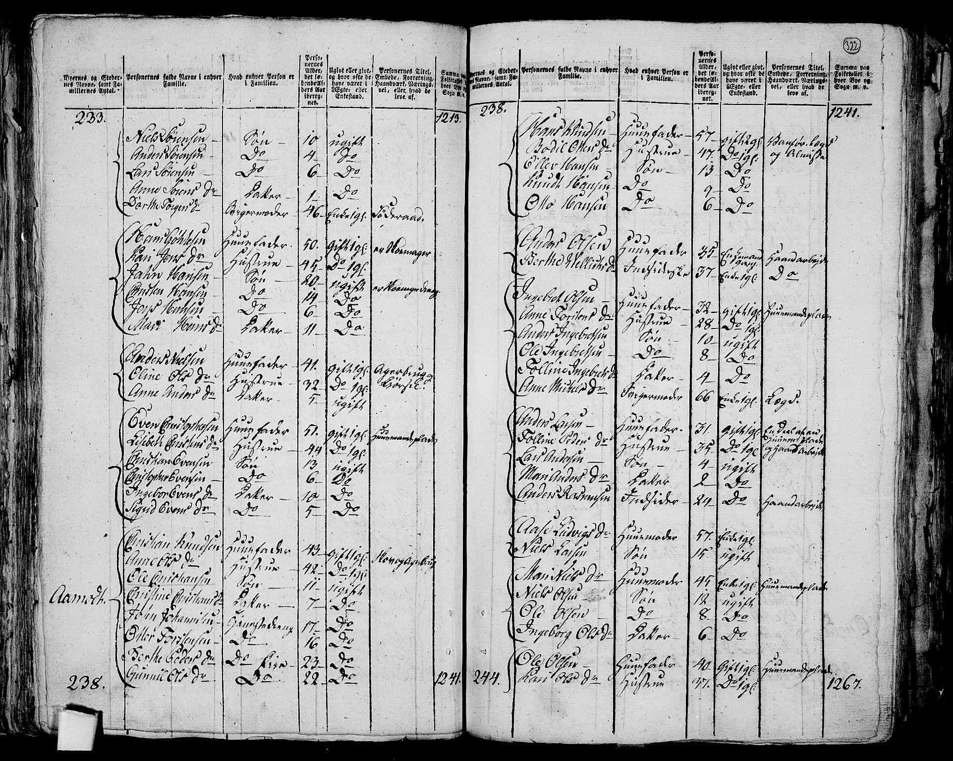 RA, 1801 census for 0623P Modum, 1801, p. 321b-322a