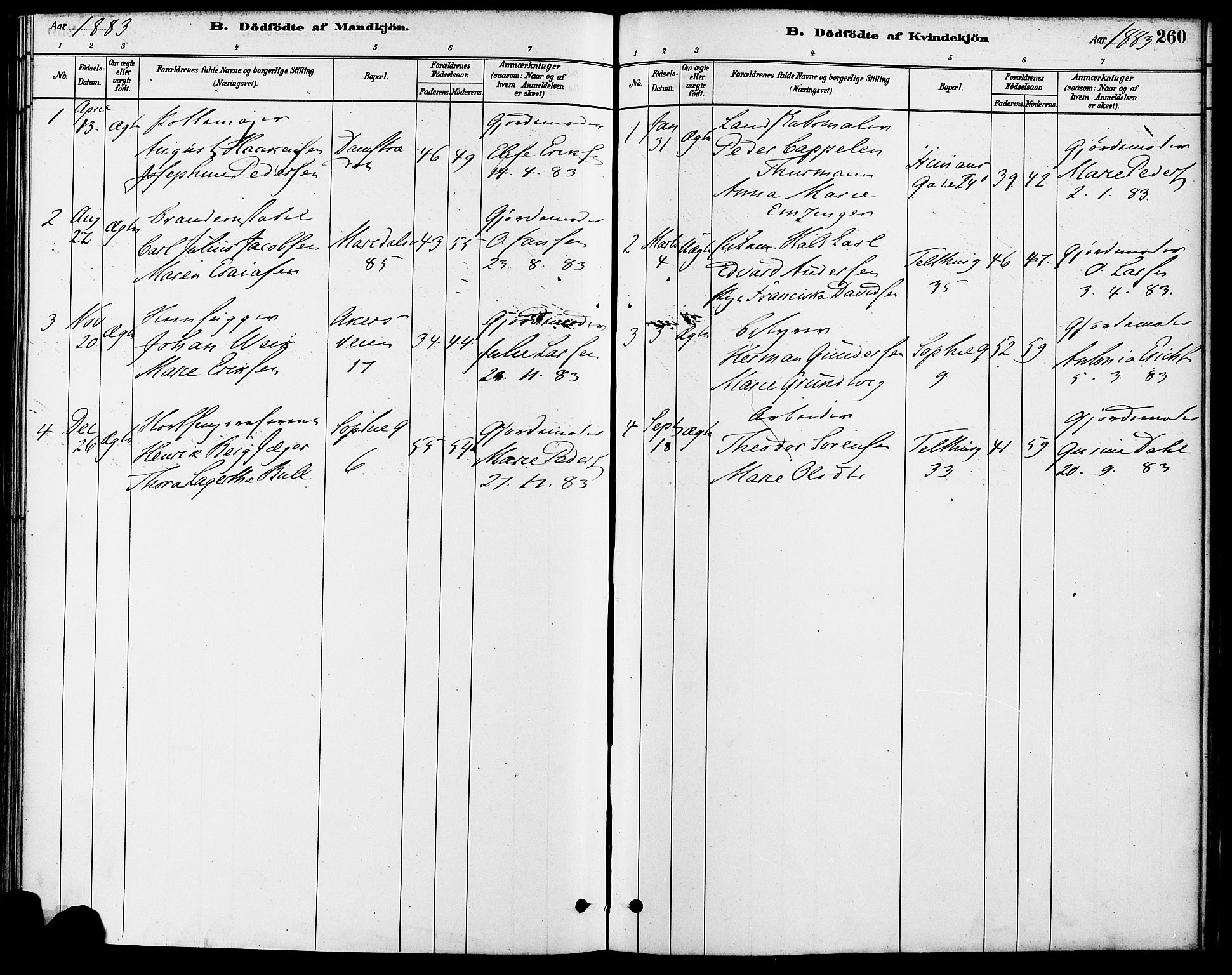 Gamle Aker prestekontor Kirkebøker, SAO/A-10617a/F/L0006: Parish register (official) no. 6, 1880-1887, p. 260