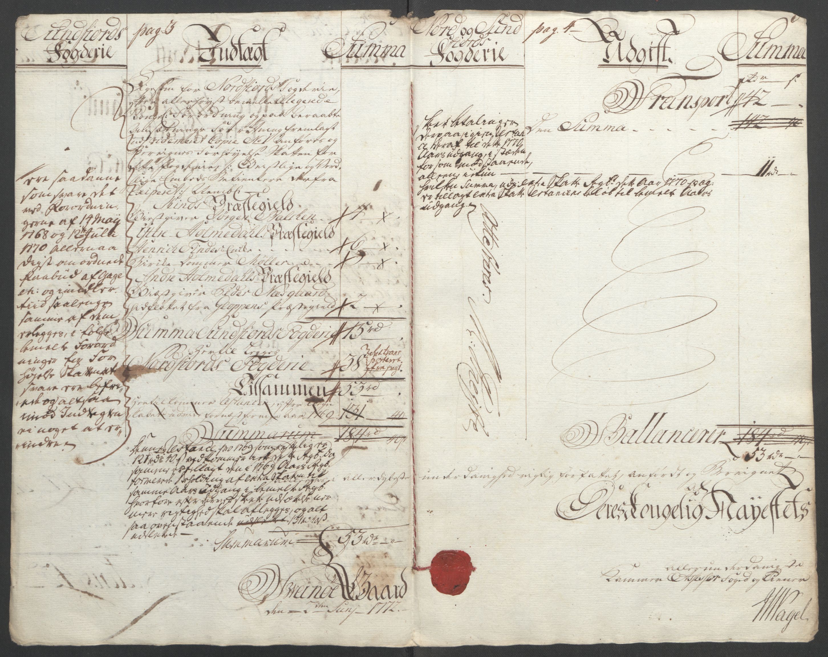 Rentekammeret inntil 1814, Reviderte regnskaper, Fogderegnskap, AV/RA-EA-4092/R53/L3550: Ekstraskatten Sunn- og Nordfjord, 1762-1771, p. 310