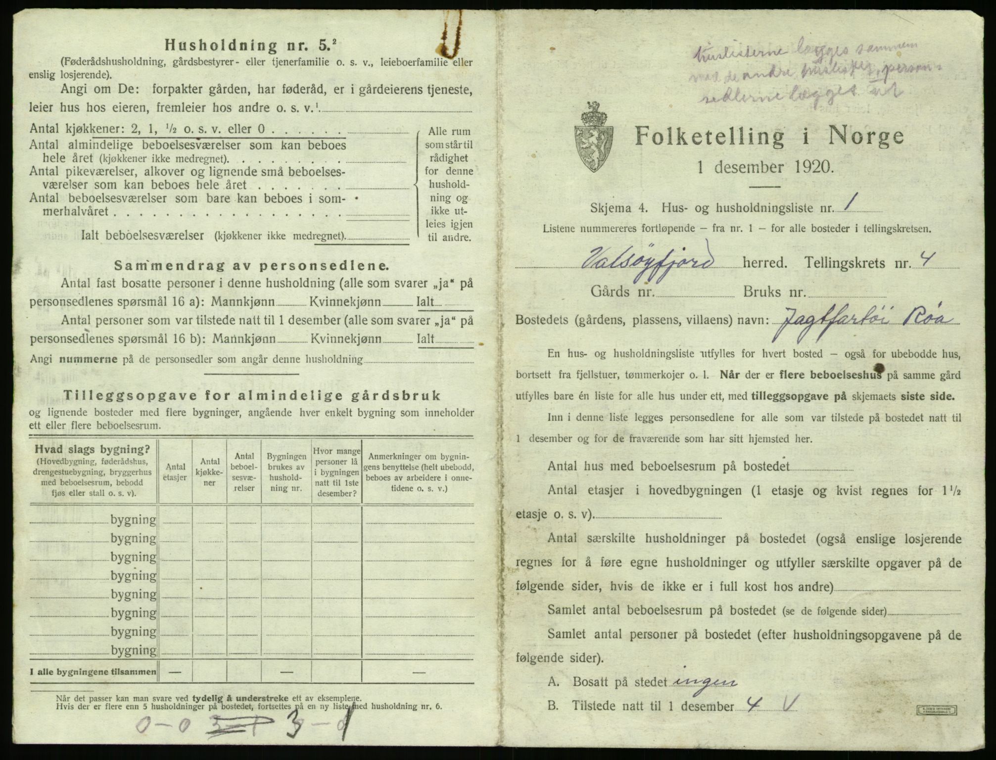 SAT, 1920 census for Valsøyfjord, 1920, p. 213