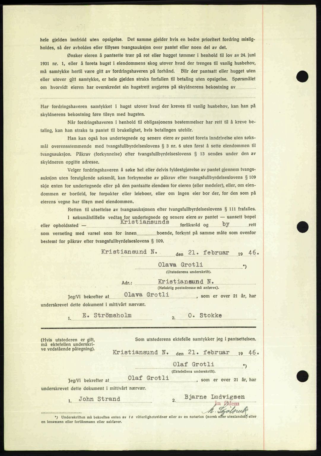 Kristiansund byfogd, AV/SAT-A-4587/A/27: Mortgage book no. 40, 1946-1946, Diary no: : 150/1946