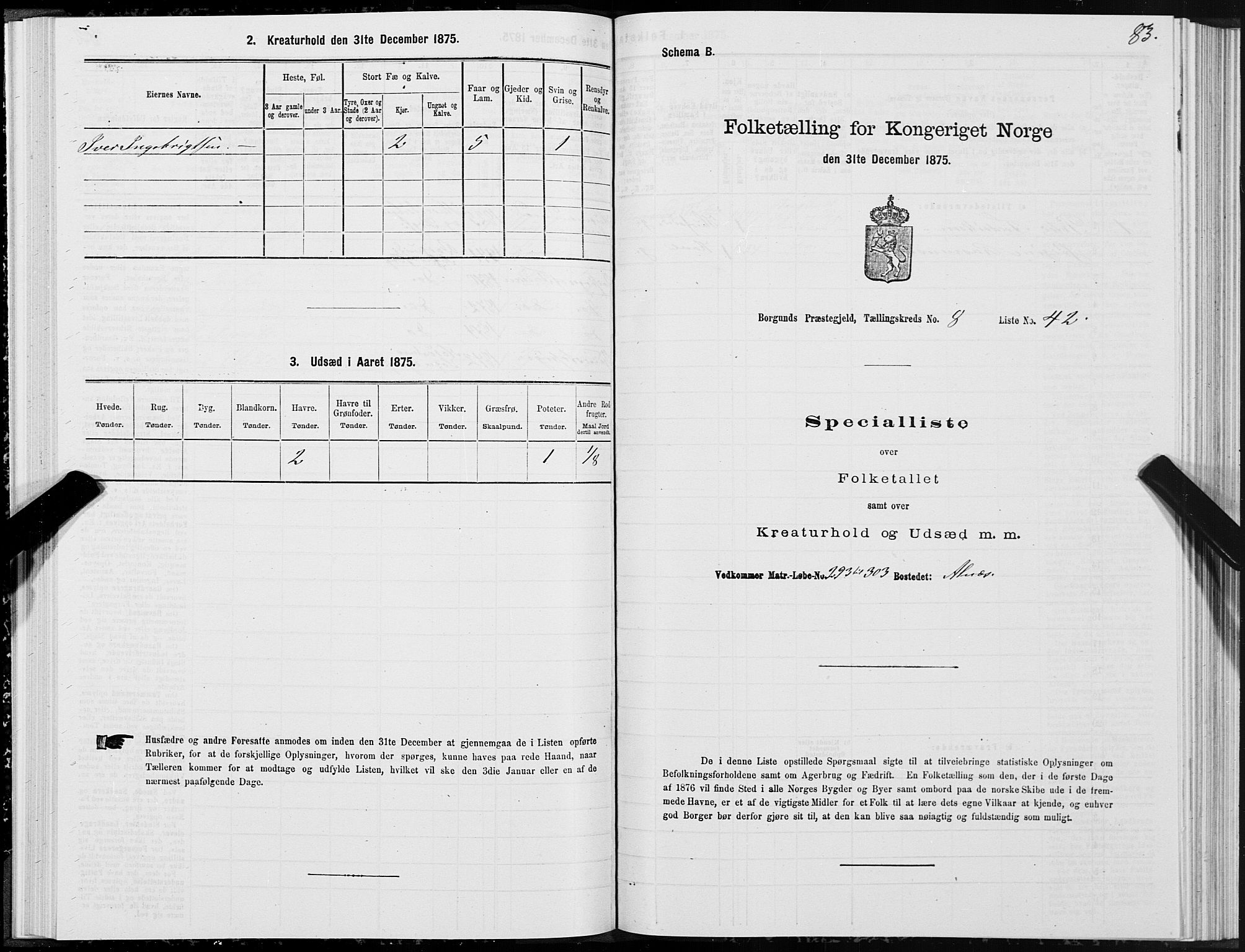 SAT, 1875 census for 1531P Borgund, 1875, p. 5083