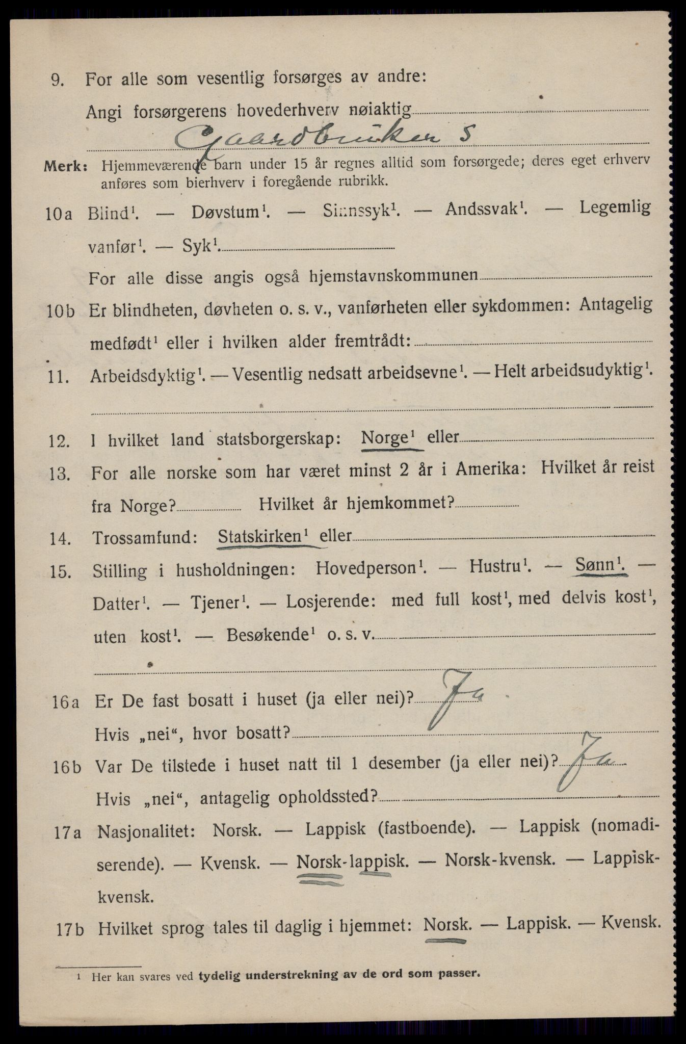 SAT, 1920 census for Dverberg, 1920, p. 8281