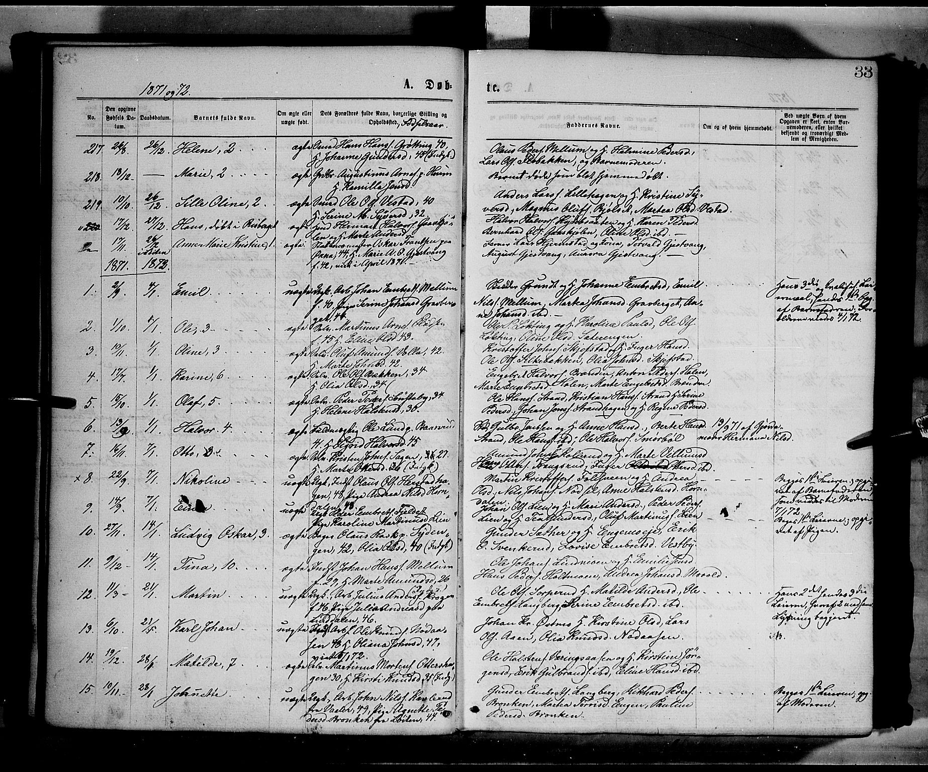 Elverum prestekontor, AV/SAH-PREST-044/H/Ha/Haa/L0011: Parish register (official) no. 11, 1869-1879, p. 33