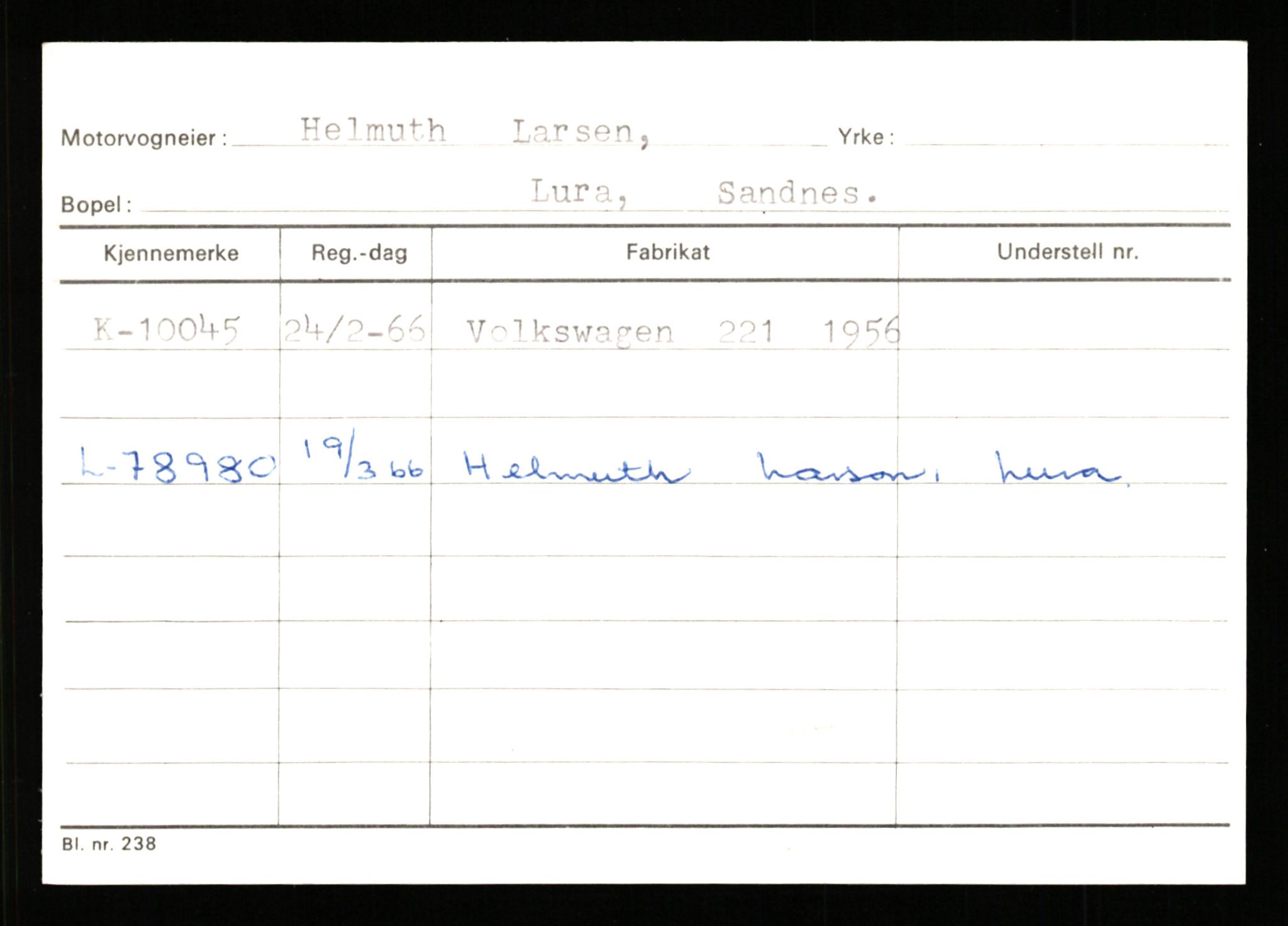 Stavanger trafikkstasjon, SAST/A-101942/0/G/L0002: Registreringsnummer: 5791 - 10405, 1930-1971, p. 2808