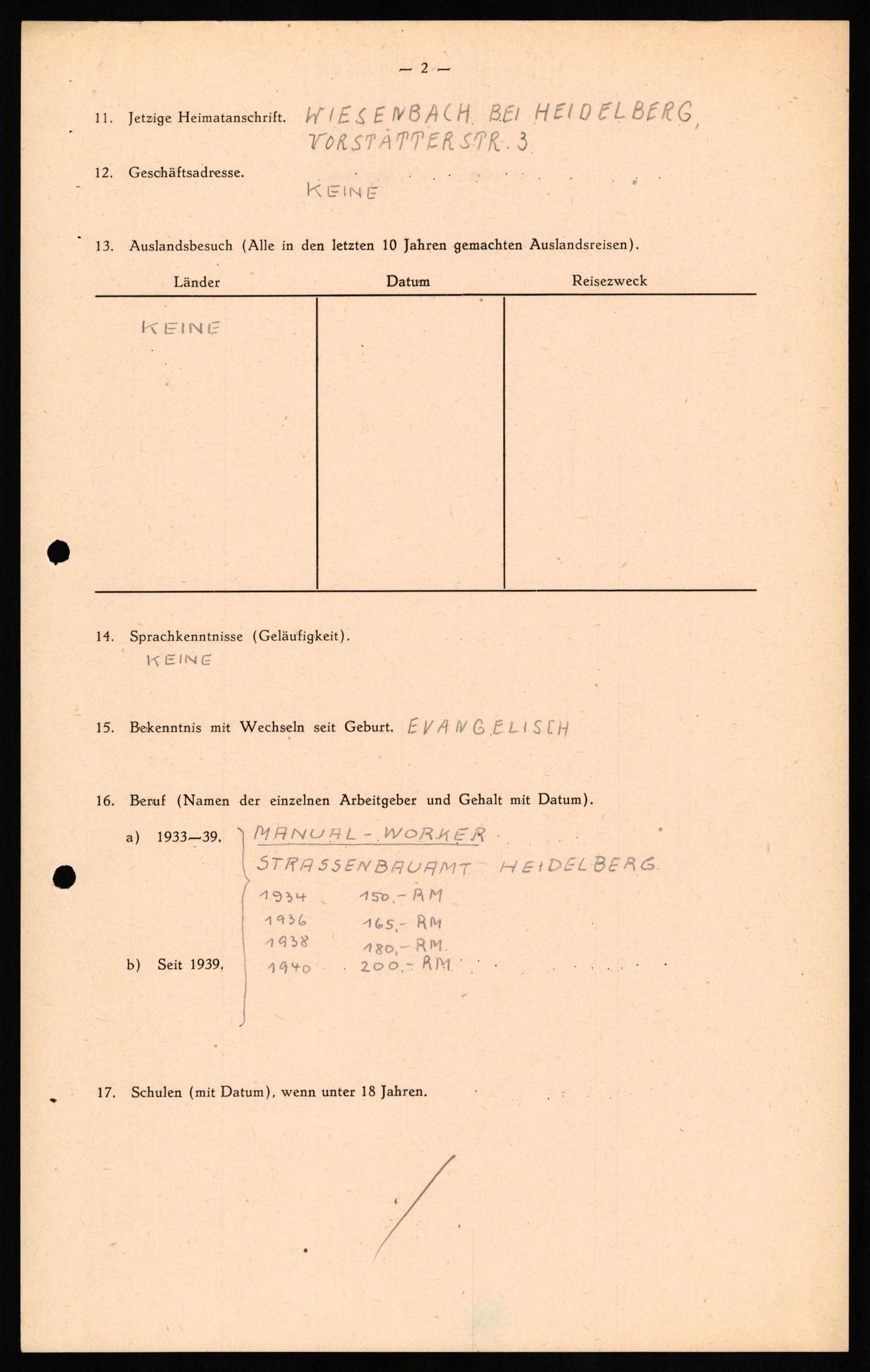 Forsvaret, Forsvarets overkommando II, AV/RA-RAFA-3915/D/Db/L0016: CI Questionaires. Tyske okkupasjonsstyrker i Norge. Tyskere., 1945-1946, p. 290