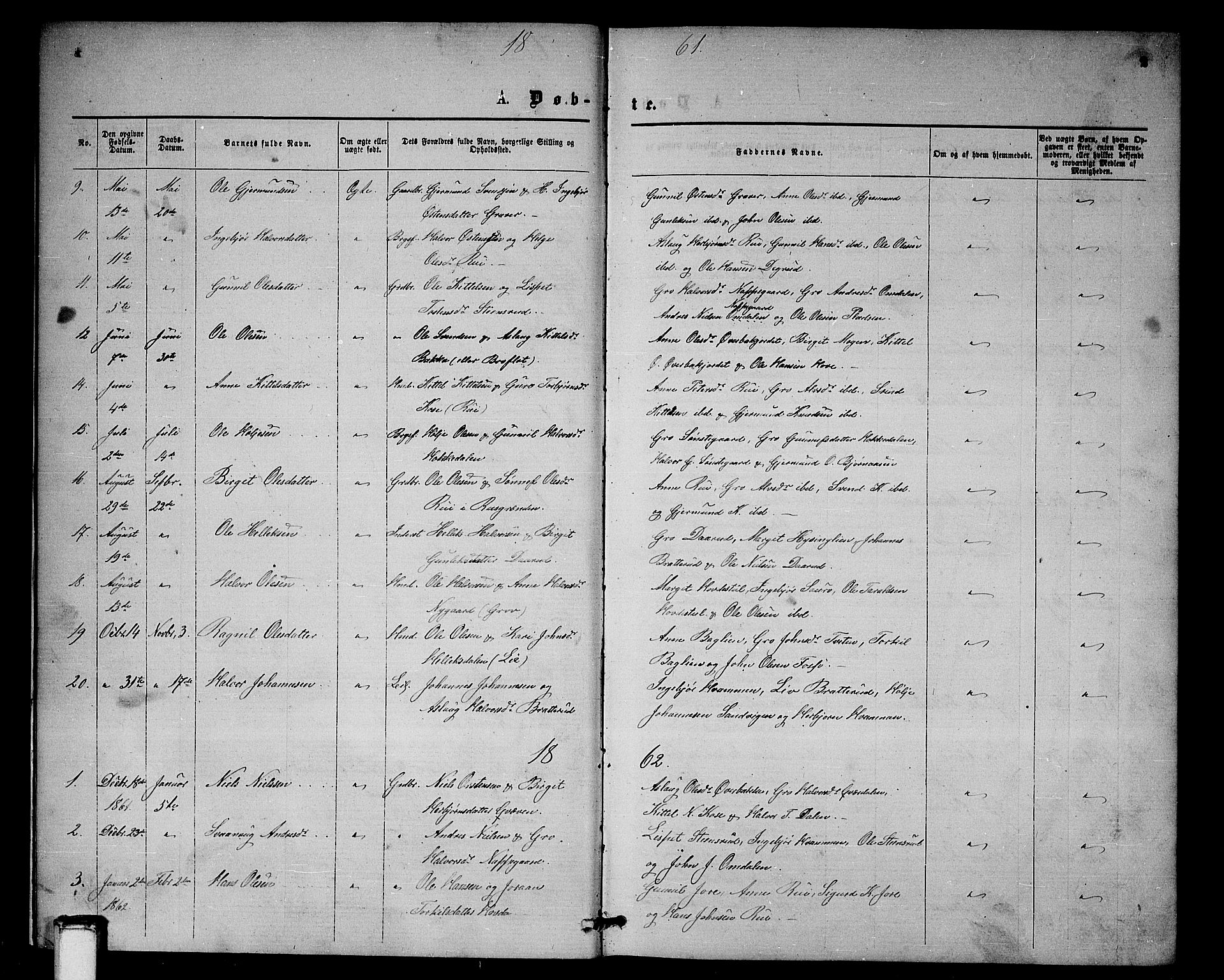 Gransherad kirkebøker, AV/SAKO-A-267/G/Gb/L0002: Parish register (copy) no. II 2, 1860-1886, p. 2