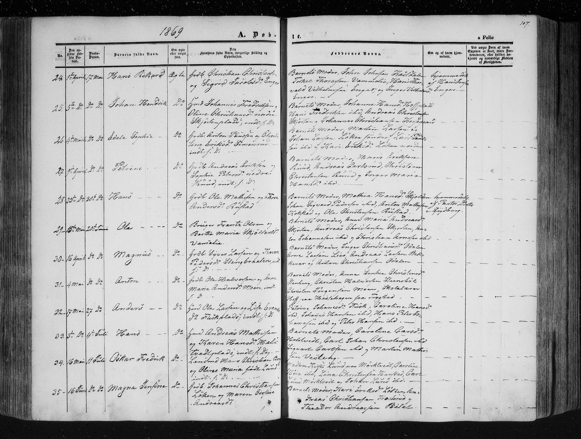 Askim prestekontor Kirkebøker, SAO/A-10900/F/Fa/L0005: Parish register (official) no. 5, 1847-1879, p. 107