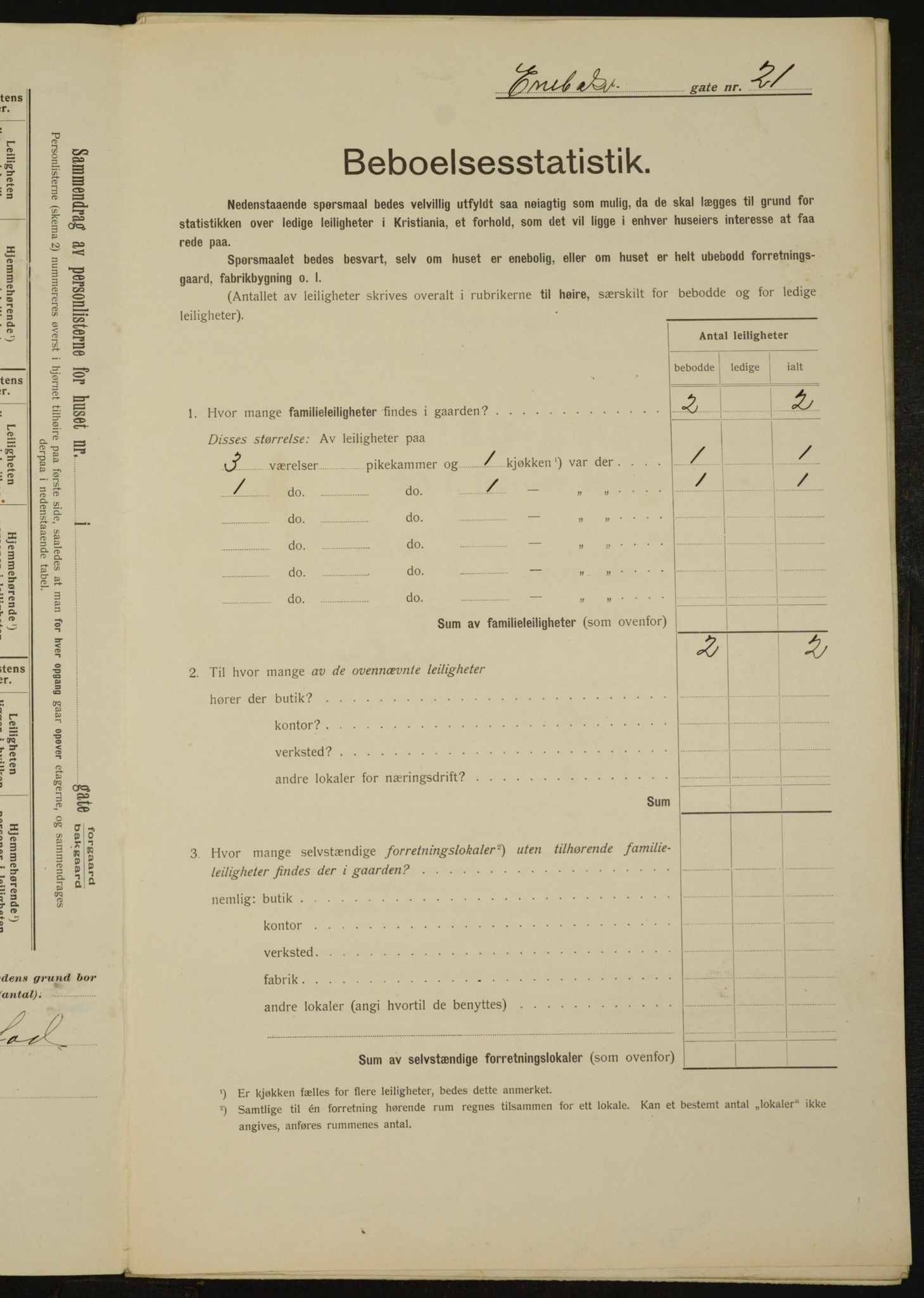 OBA, Municipal Census 1912 for Kristiania, 1912, p. 21104