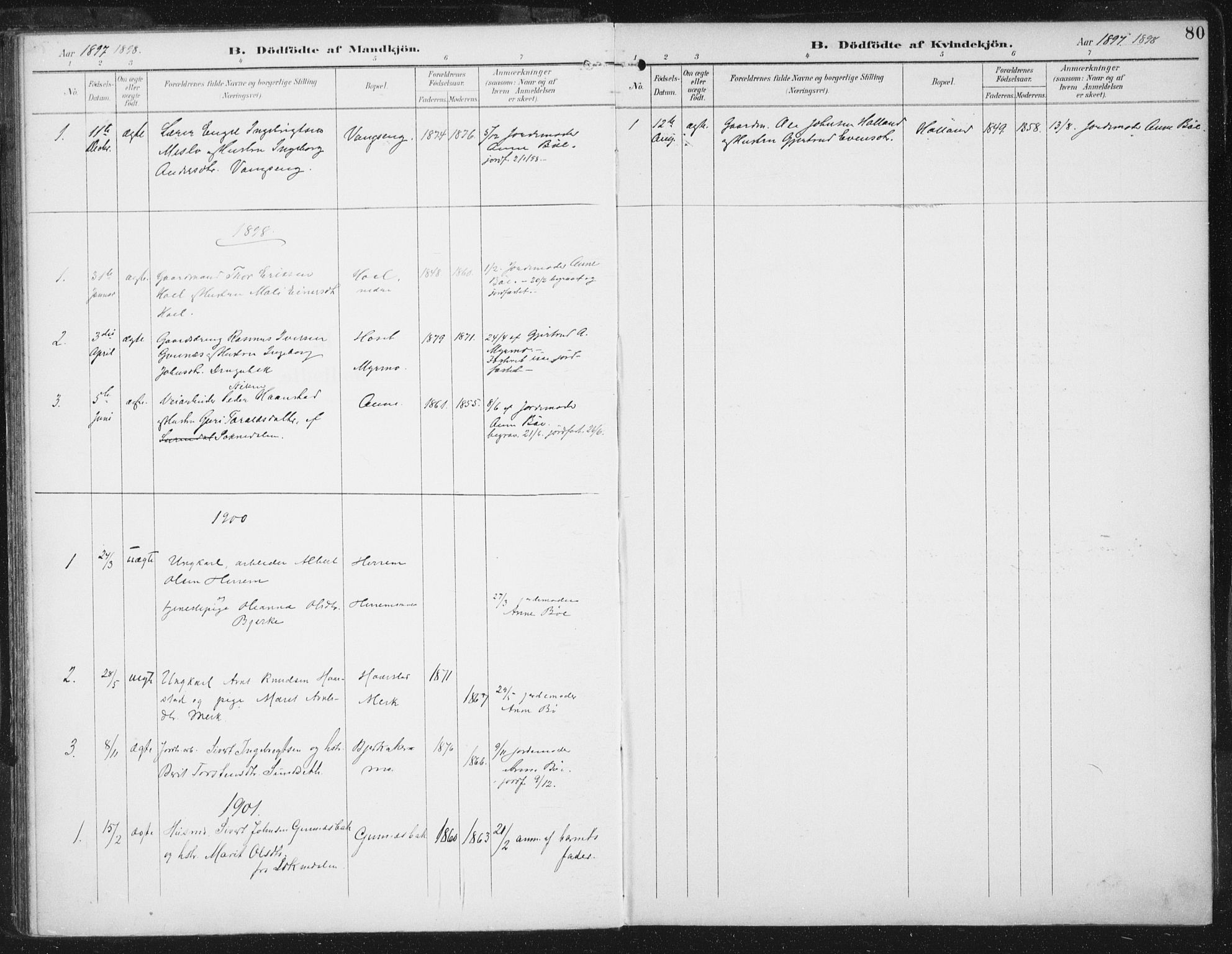 Ministerialprotokoller, klokkerbøker og fødselsregistre - Sør-Trøndelag, SAT/A-1456/674/L0872: Parish register (official) no. 674A04, 1897-1907, p. 80