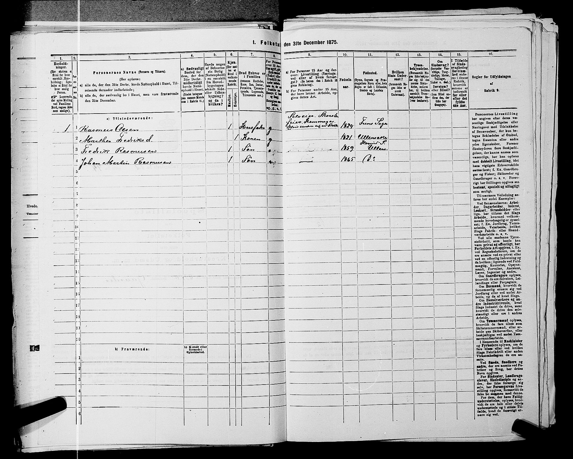 RA, 1875 census for 0235P Ullensaker, 1875, p. 1809