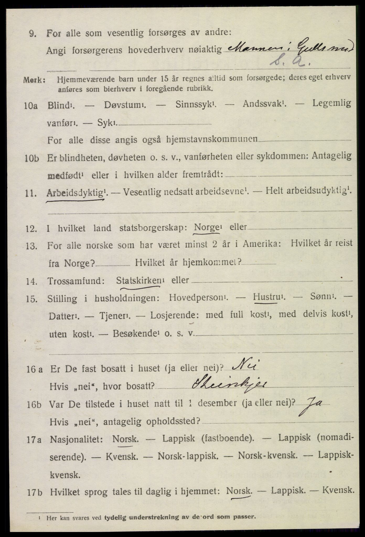 SAT, 1920 census for Egge, 1920, p. 2385