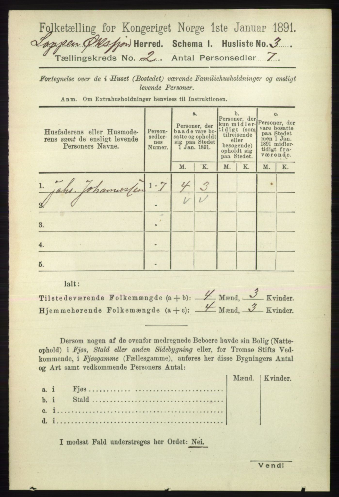 RA, 1891 census for 2014 Loppa, 1891, p. 329