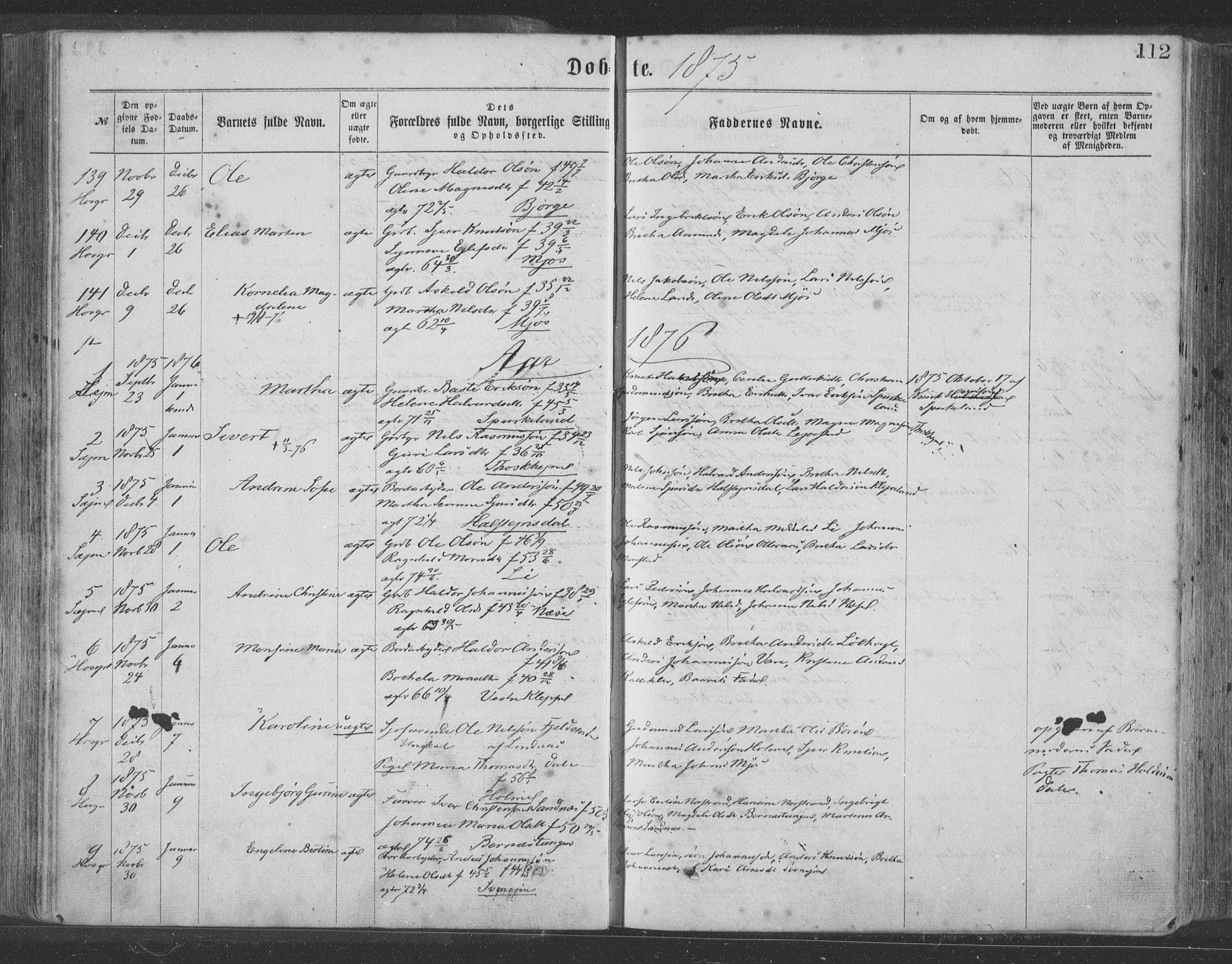 Hosanger sokneprestembete, AV/SAB-A-75801/H/Haa: Parish register (official) no. A 9, 1864-1876, p. 112