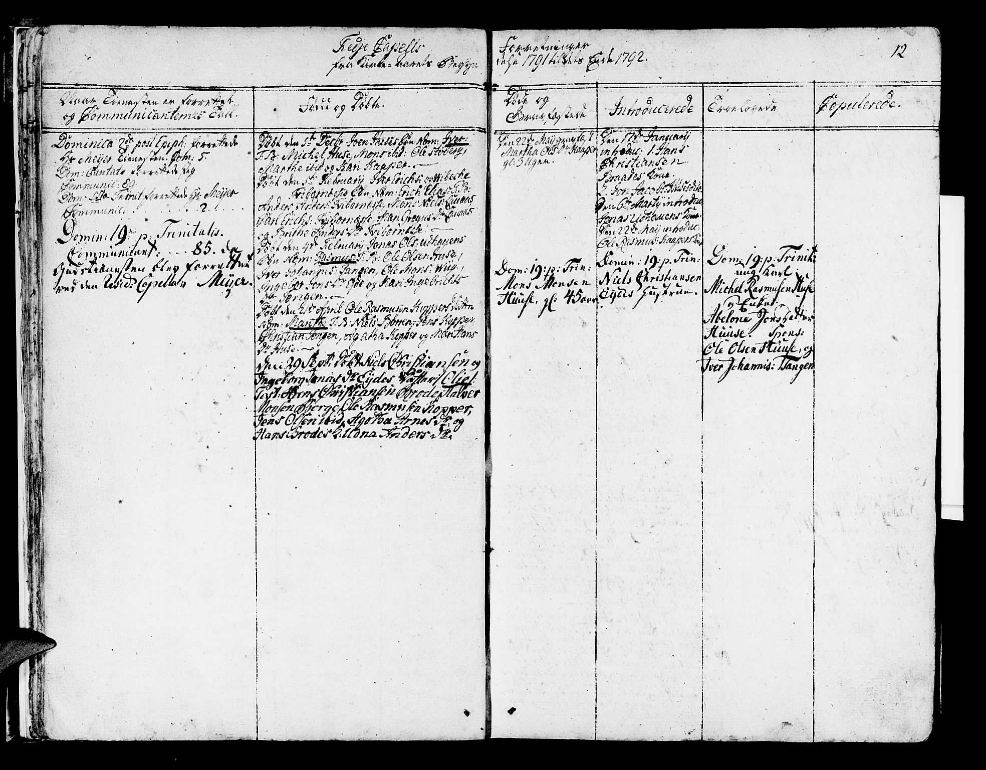 Lindås Sokneprestembete, AV/SAB-A-76701/H/Haa/Haaa/L0005: Parish register (official) no. A 5, 1791-1813, p. 12