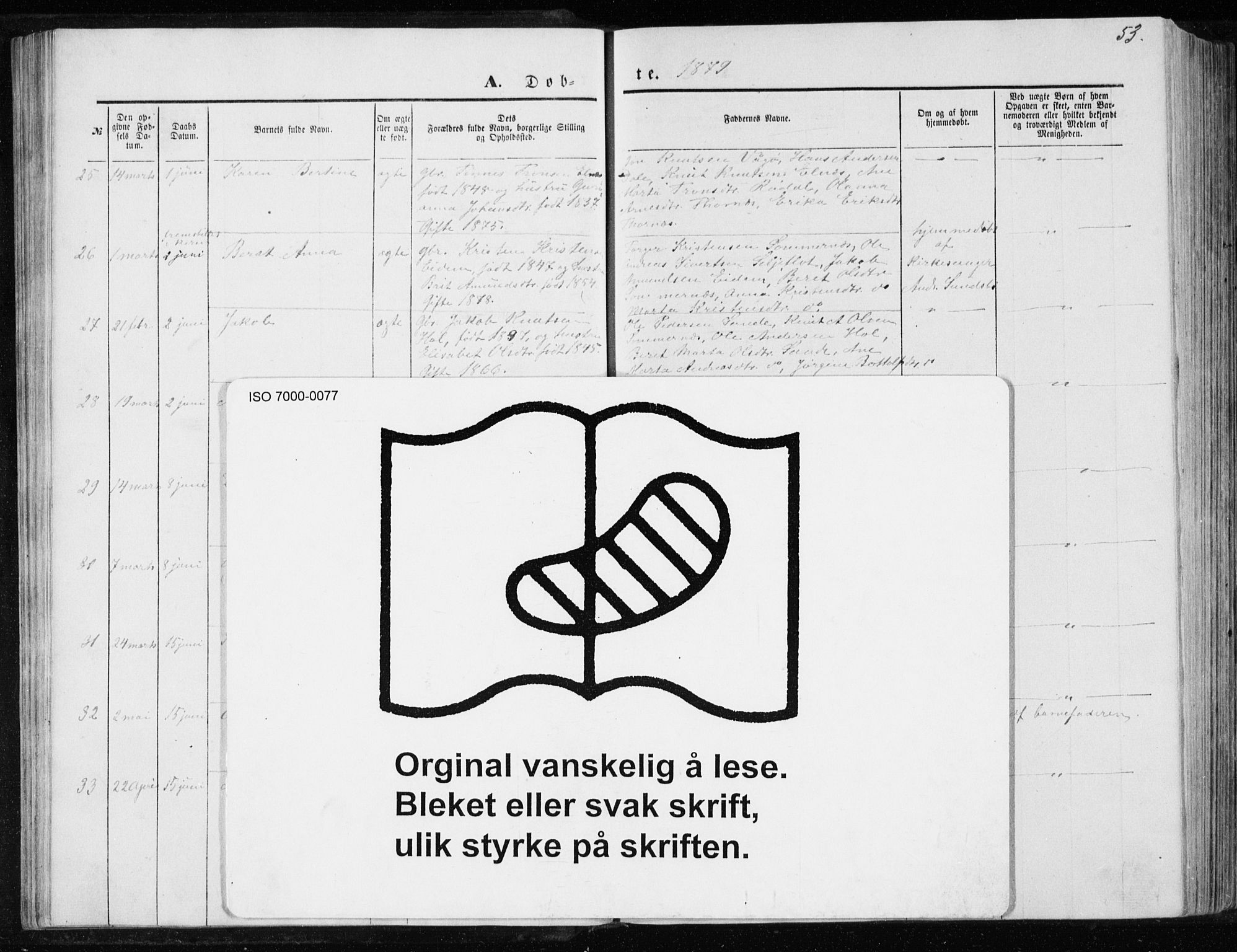 Ministerialprotokoller, klokkerbøker og fødselsregistre - Møre og Romsdal, AV/SAT-A-1454/565/L0754: Parish register (copy) no. 565C03, 1870-1896, p. 53