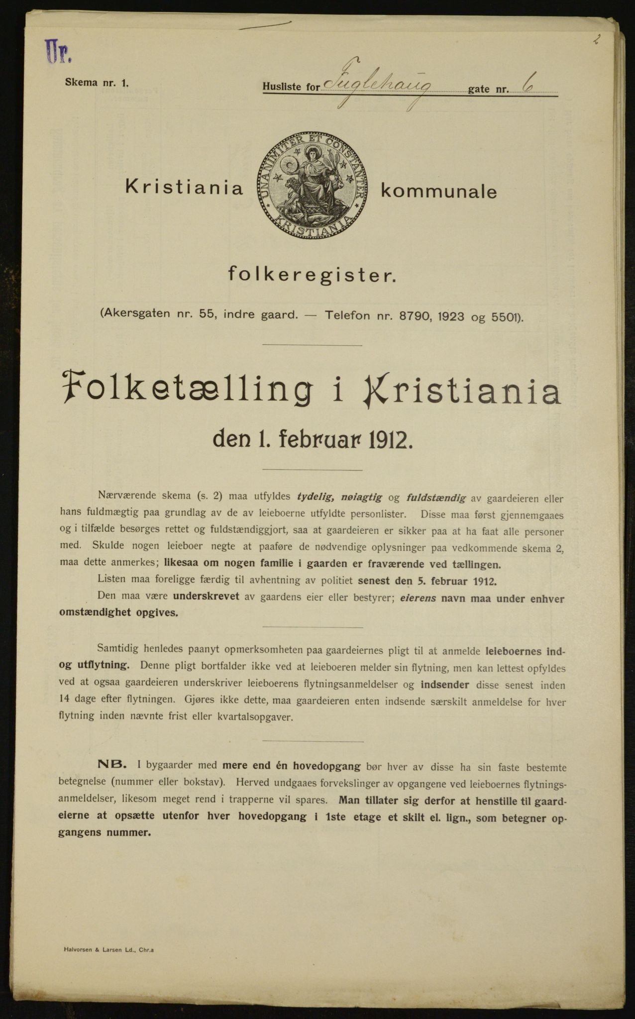 OBA, Municipal Census 1912 for Kristiania, 1912, p. 28215