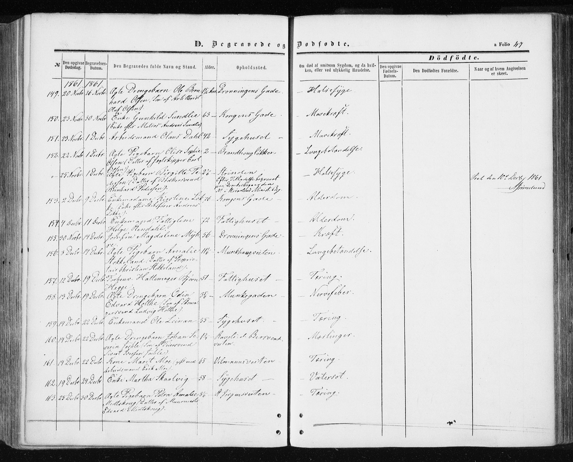 Ministerialprotokoller, klokkerbøker og fødselsregistre - Sør-Trøndelag, AV/SAT-A-1456/601/L0053: Parish register (official) no. 601A21, 1857-1865, p. 47