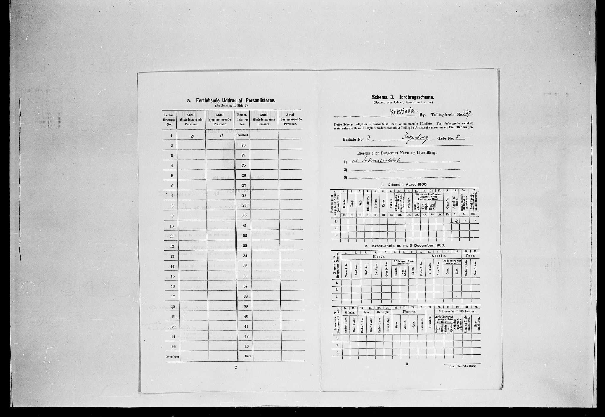 SAO, 1900 census for Kristiania, 1900, p. 21733