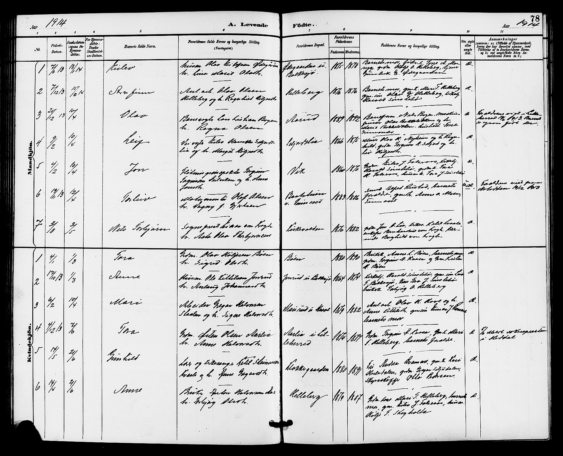 Gransherad kirkebøker, SAKO/A-267/G/Ga/L0003: Parish register (copy) no. I 3, 1887-1915, p. 78