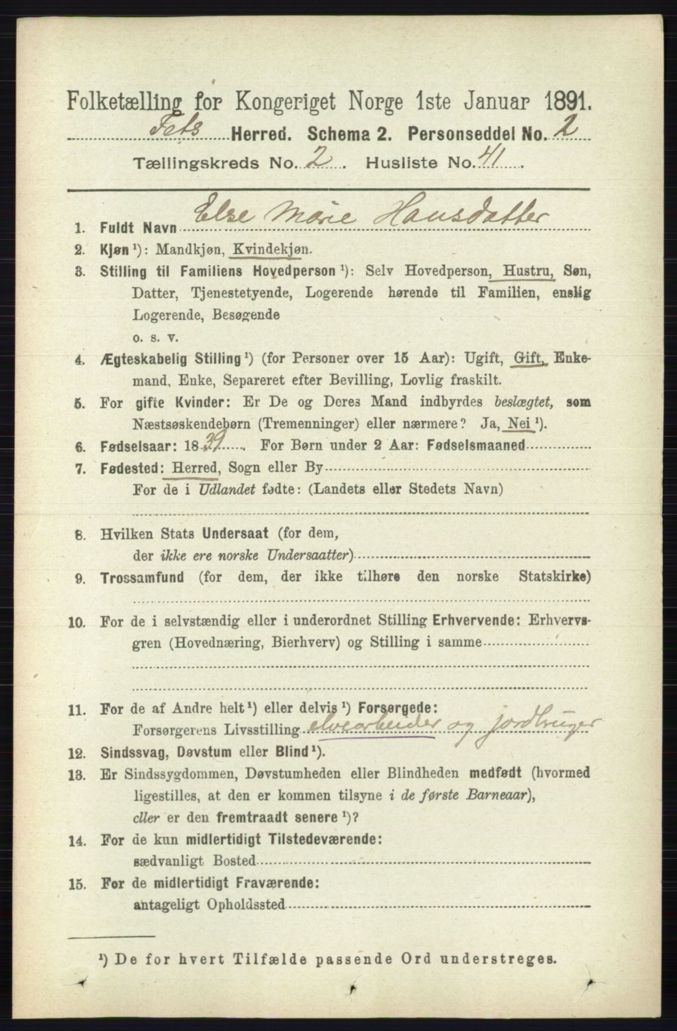 RA, 1891 census for 0227 Fet, 1891, p. 776