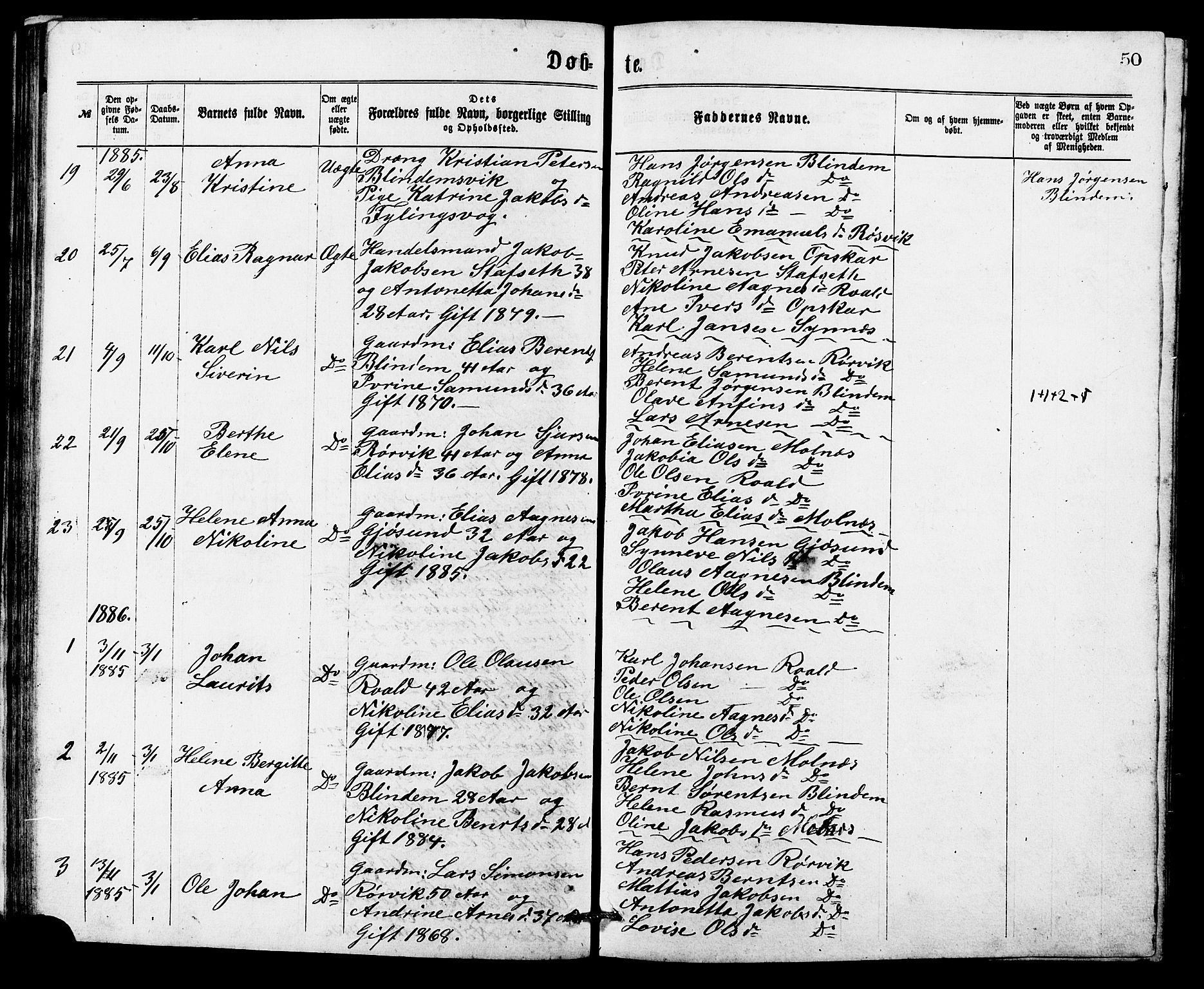 Ministerialprotokoller, klokkerbøker og fødselsregistre - Møre og Romsdal, AV/SAT-A-1454/537/L0521: Parish register (copy) no. 537C02, 1869-1888, p. 50