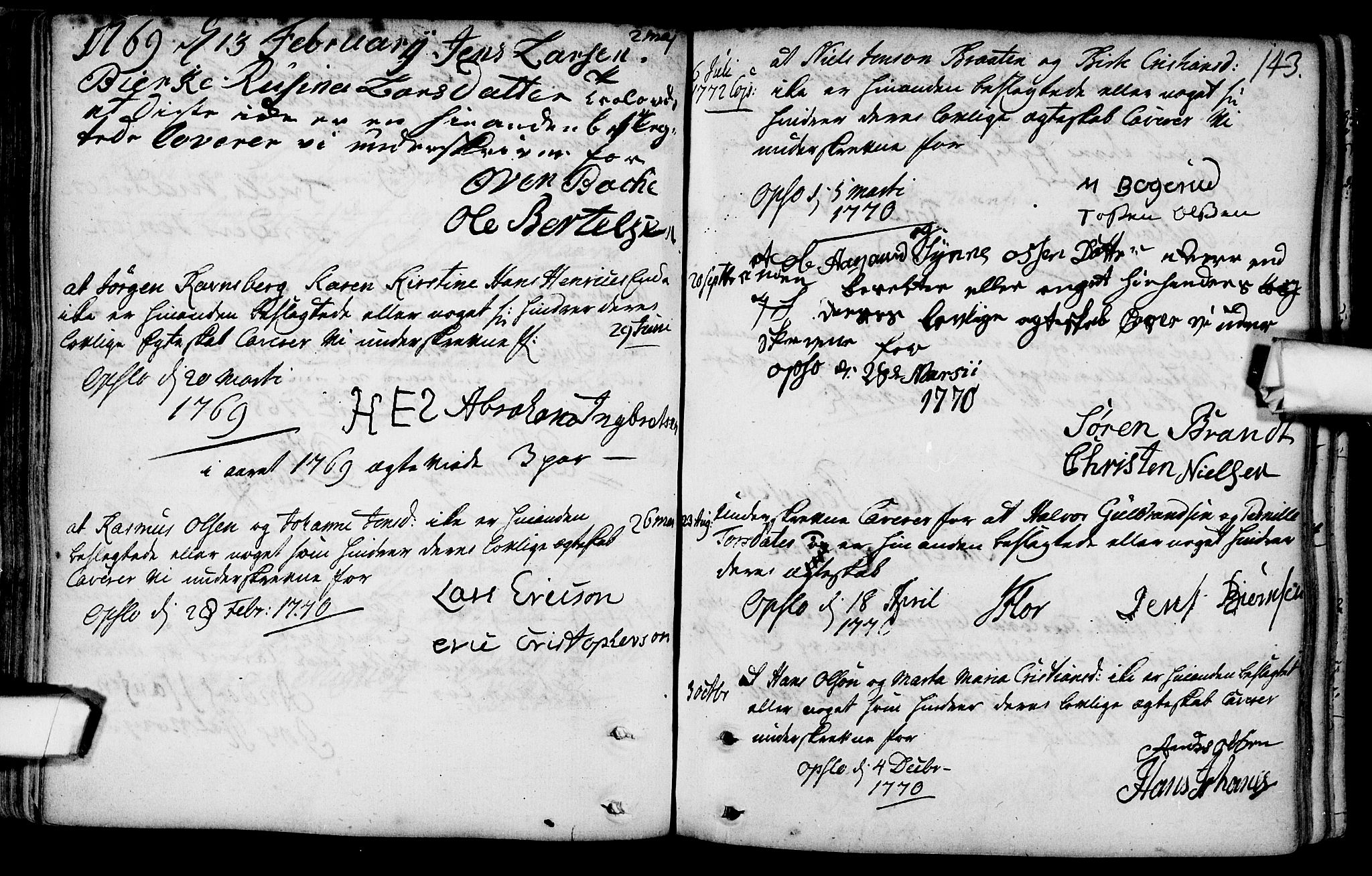Gamlebyen prestekontor Kirkebøker, SAO/A-10884/F/Fa/L0001: Parish register (official) no. 1, 1734-1818, p. 143