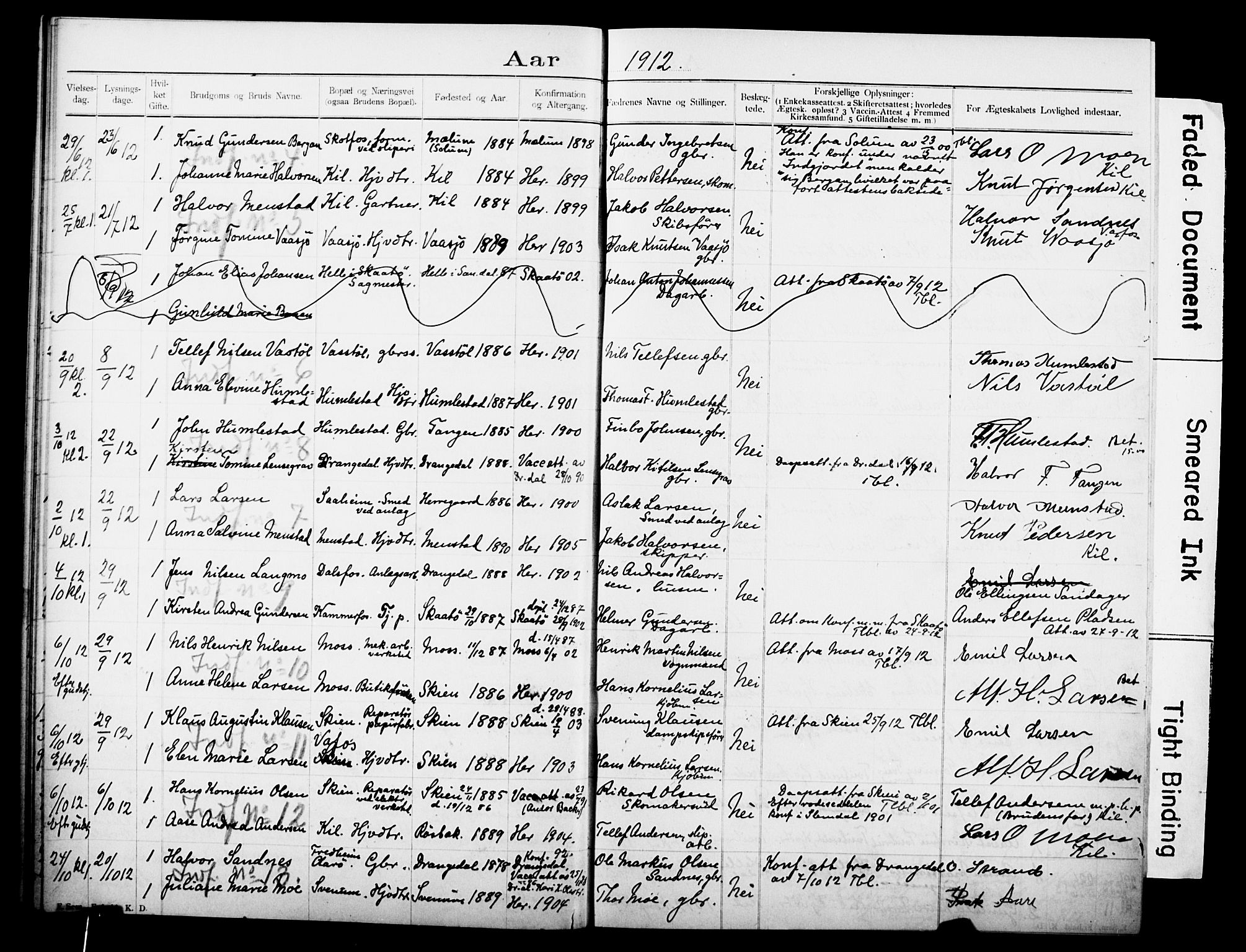 Sannidal kirkebøker, AV/SAKO-A-296/H/Ha/L0001: Banns register no. 1, 1900-1918