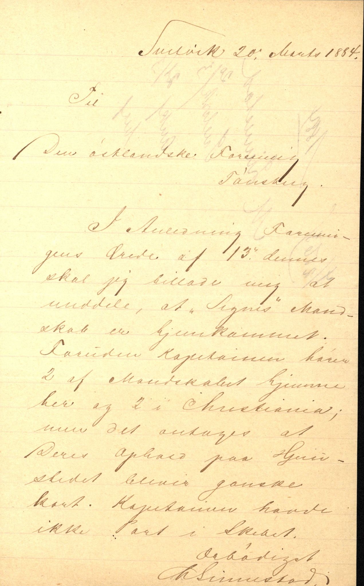 Pa 63 - Østlandske skibsassuranceforening, VEMU/A-1079/G/Ga/L0017/0005: Havaridokumenter / Signe, Hurra, Activ, Sjofna, Senior, Scandia, 1884, p. 47