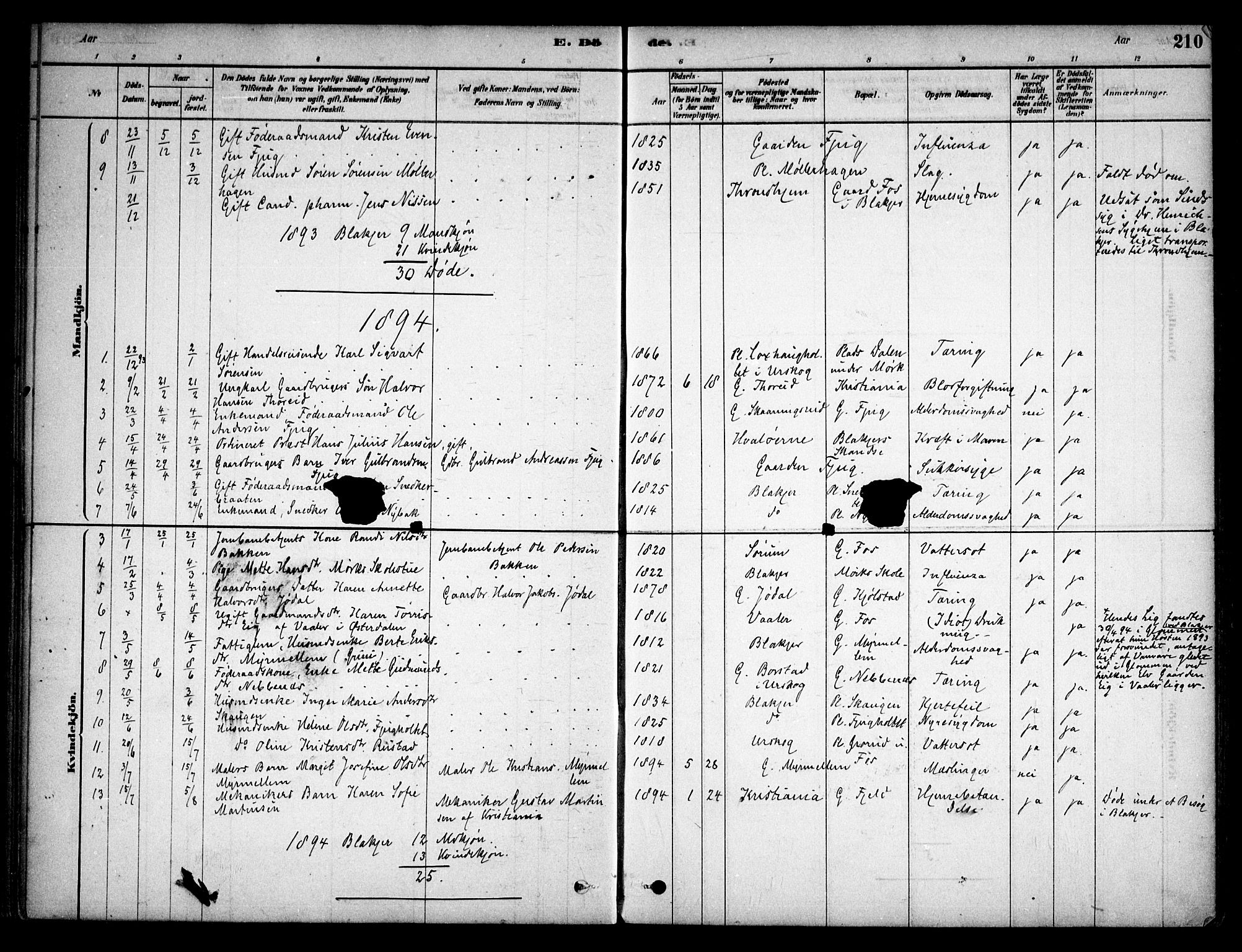 Aurskog prestekontor Kirkebøker, AV/SAO-A-10304a/F/Fb/L0001: Parish register (official) no. II 1, 1878-1909, p. 210