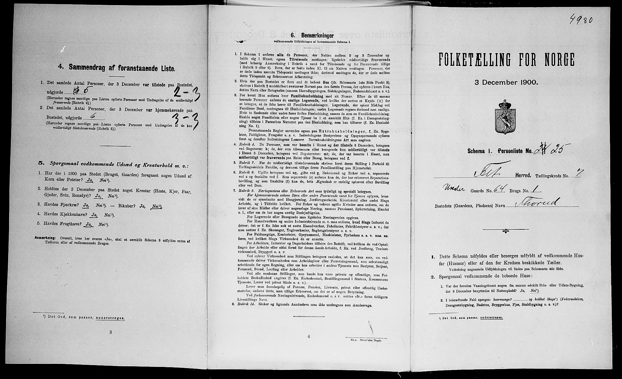 SAO, 1900 census for Fet, 1900