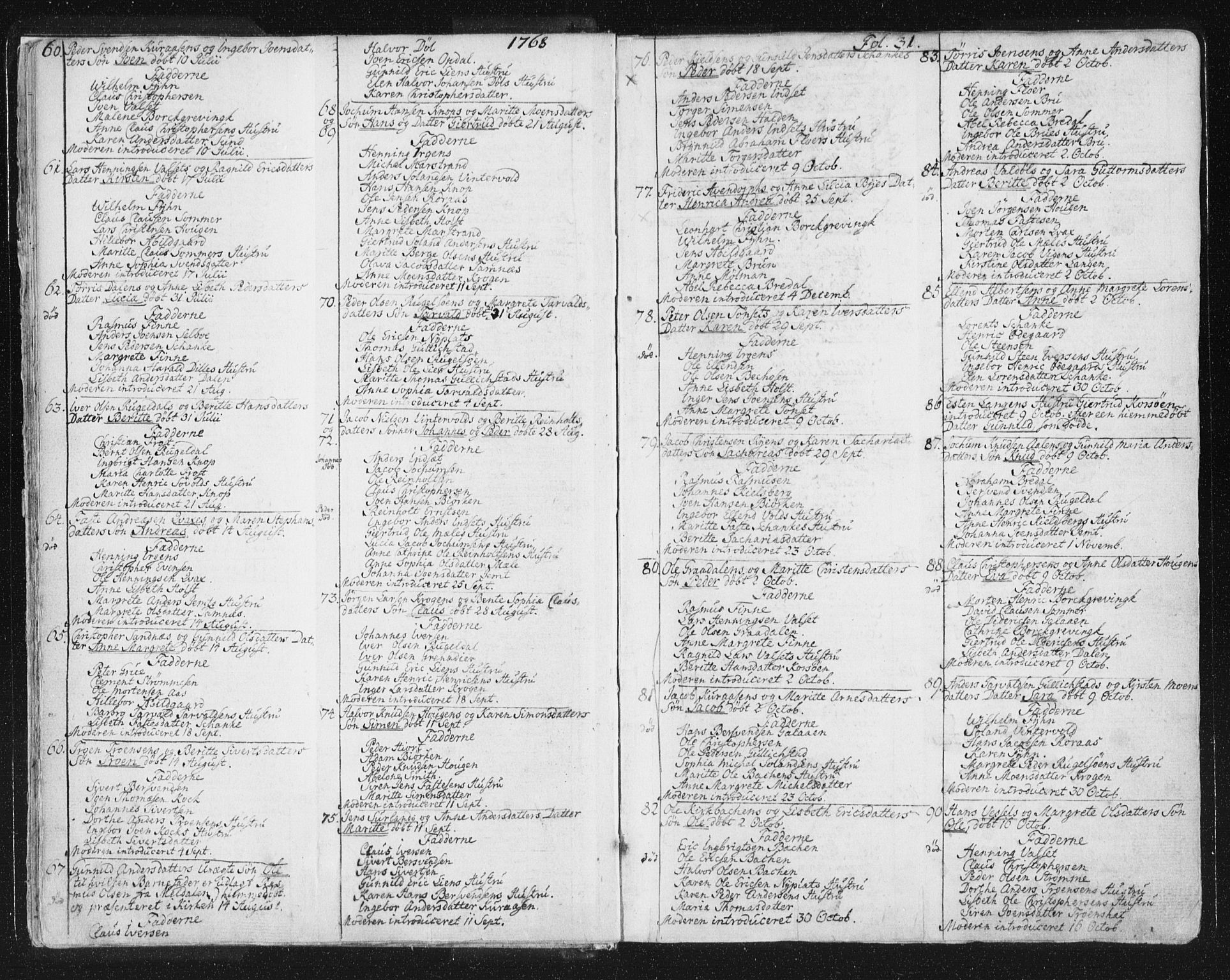 Ministerialprotokoller, klokkerbøker og fødselsregistre - Sør-Trøndelag, SAT/A-1456/681/L0926: Parish register (official) no. 681A04, 1767-1797, p. 31