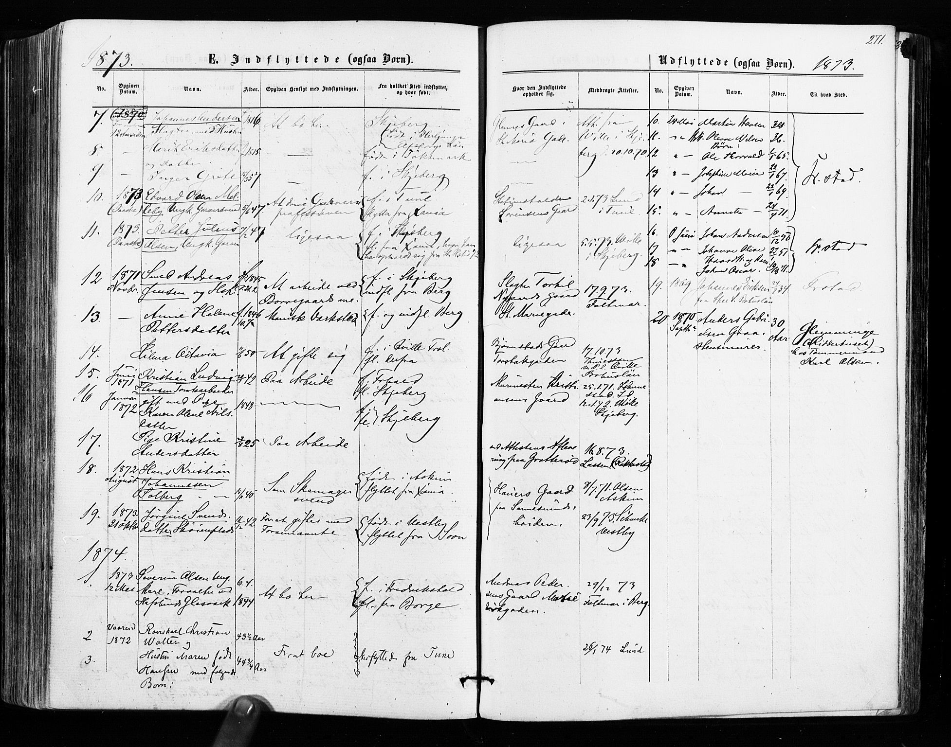 Sarpsborg prestekontor Kirkebøker, SAO/A-2006/F/Fa/L0002: Parish register (official) no. 2, 1869-1877, p. 271